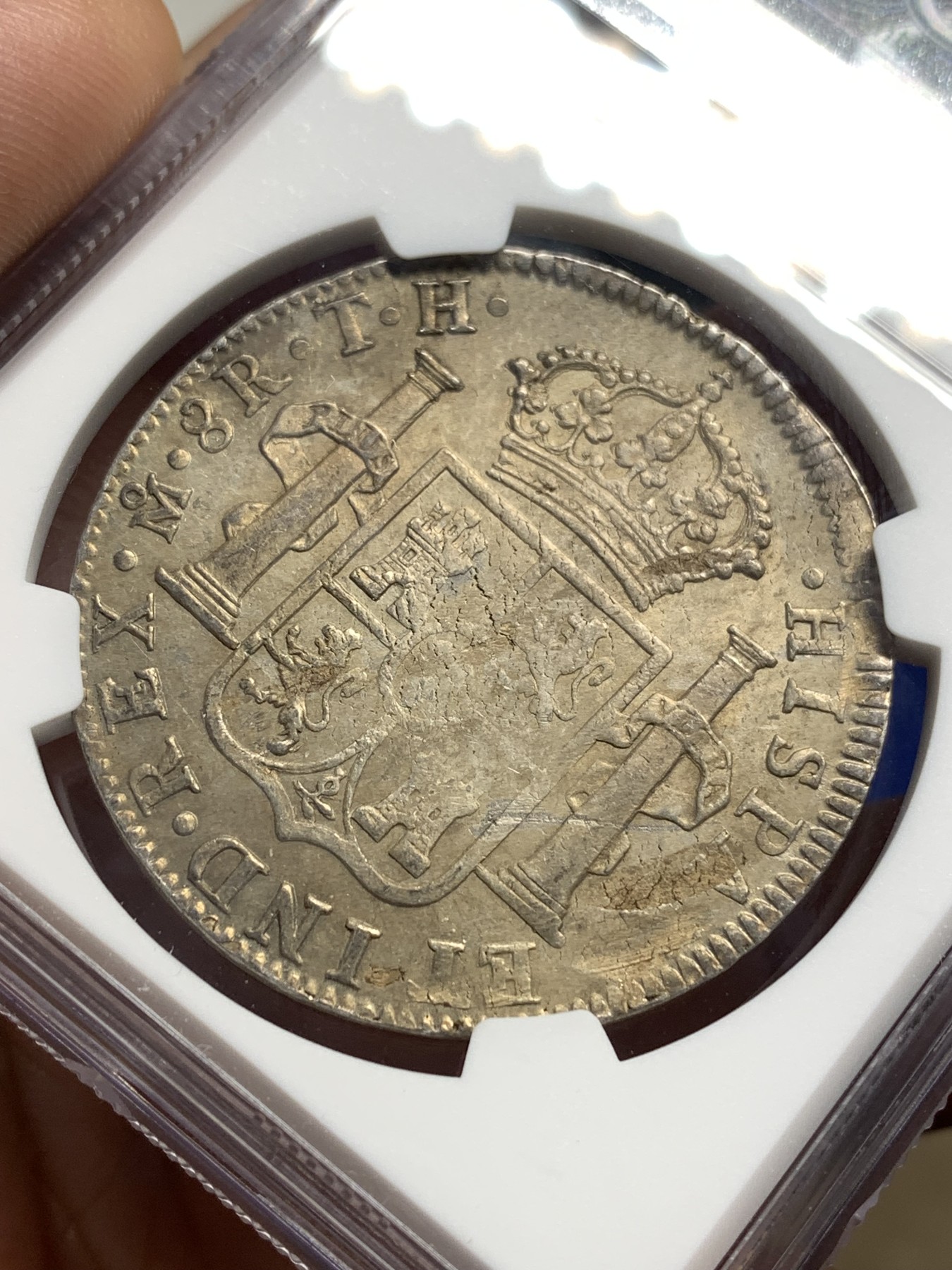 《竞宝斋》第180场-周日，周一2场 (全场包邮) NGC-AUD 1808 墨西哥 卡洛斯四世 8里亚尔 银币 打制深峻