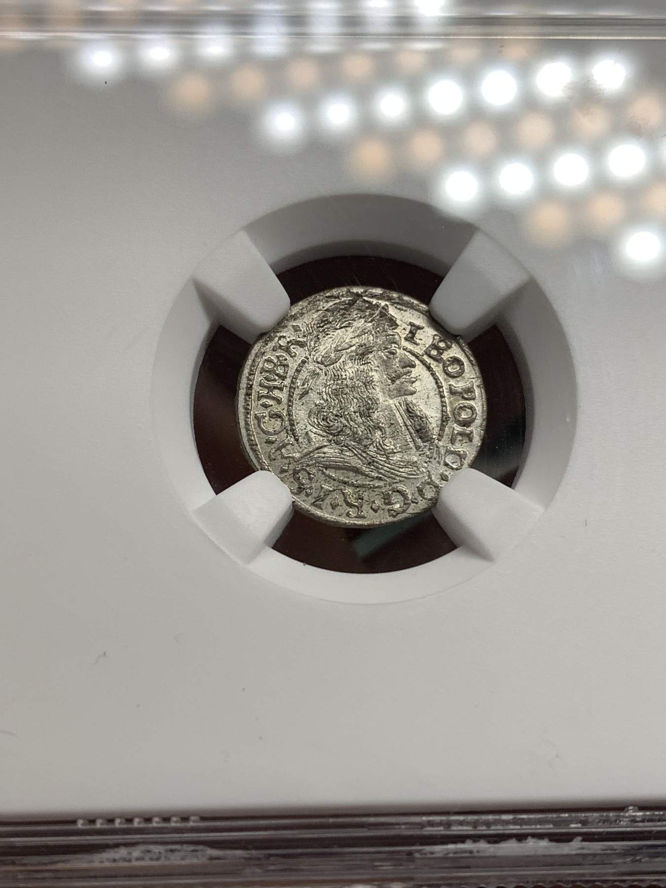 《竞宝斋》第180场-周日，周一2场 (全场包邮) NGC MS64亚军 神罗奥地利1657年利奥波德一世1克鲁泽银币