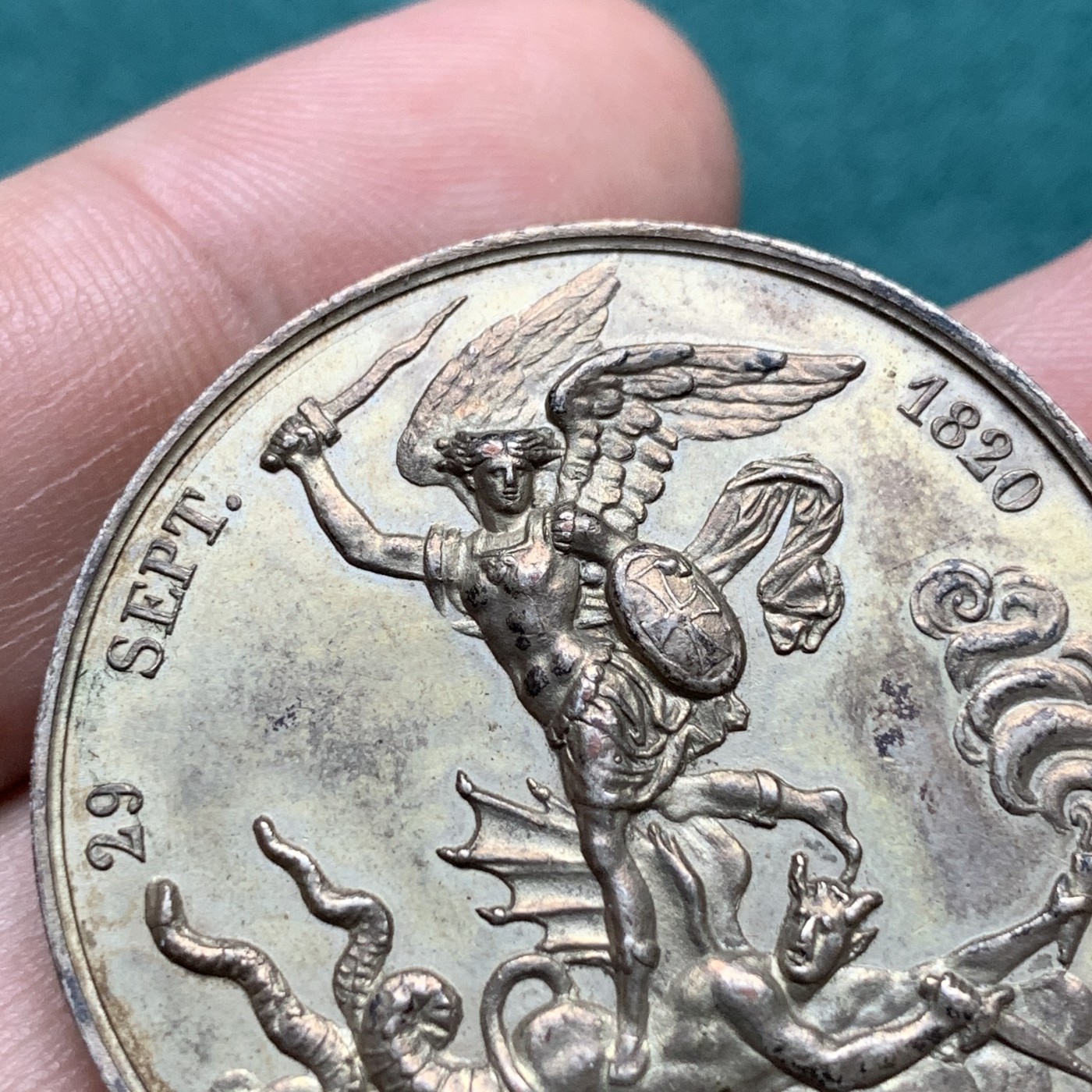 《竞宝斋》第180场-周日，周一2场 (全场包邮) 法国1820年亨利五世诞生光边铜章，30克，38mm