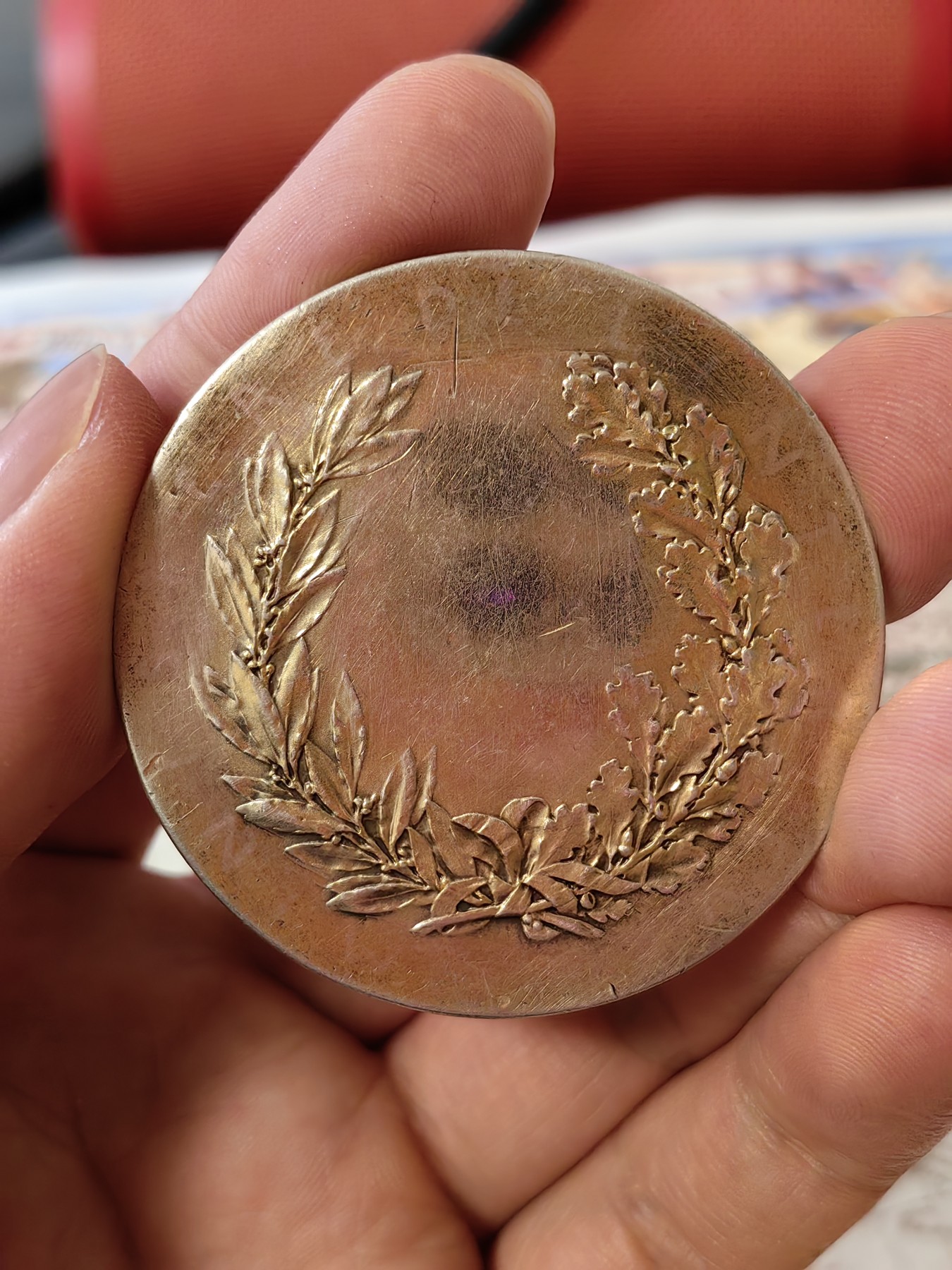 橡树集藏-006场 海纳百川 法国玛丽安娜戎装大版银镀金章  直径：51mm  重量： 边铭：65.3gr 丰饶角加银标