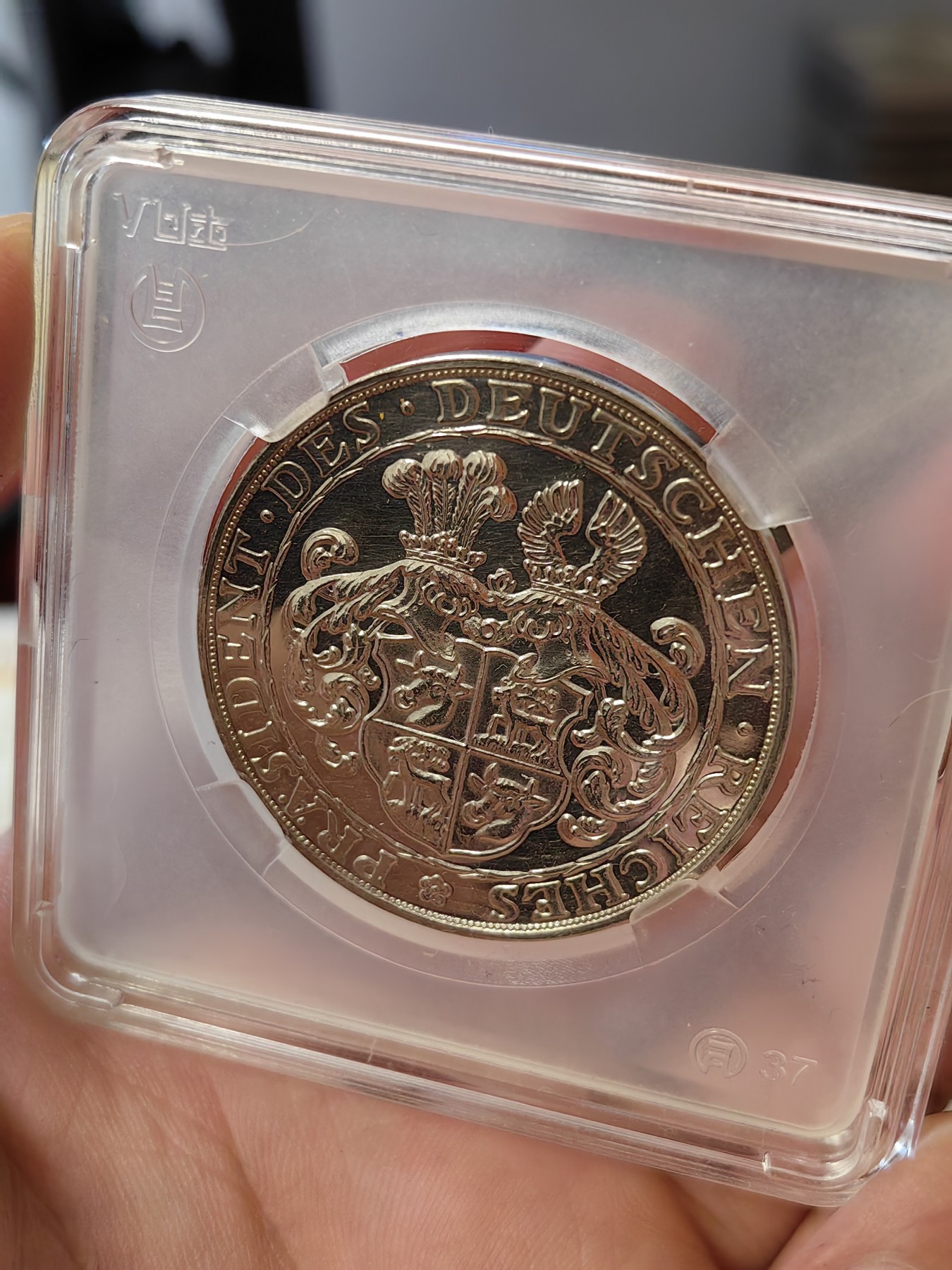 橡树集藏-006场 海纳百川 1927 兴登堡大寿5马克银章 较少伯恩哈特型 SP品质 镜面底板 有评级潜力