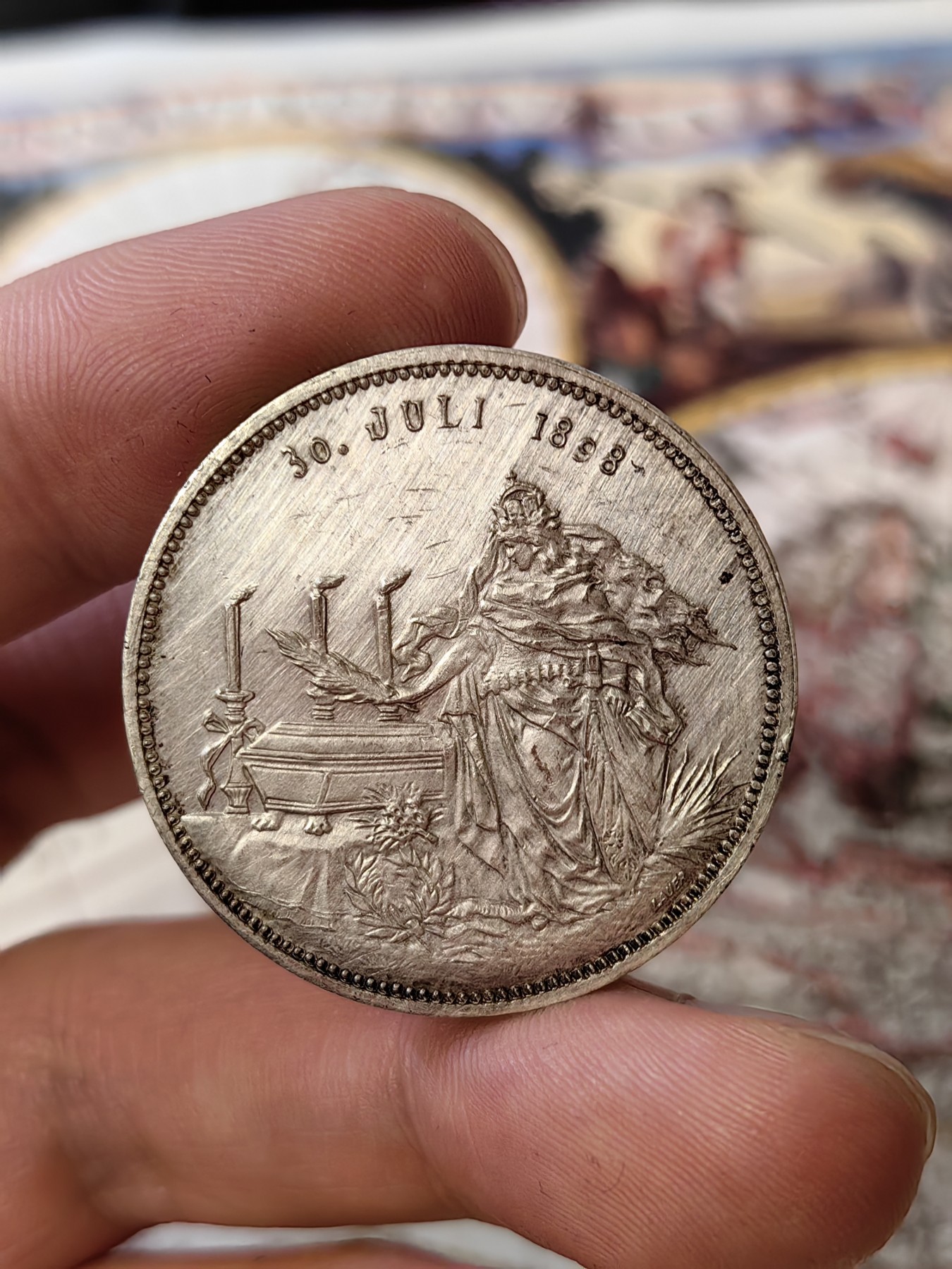 橡树集藏-006场 海纳百川 1898年德国俾斯麦逝世银章 日耳曼妮娅哀悼