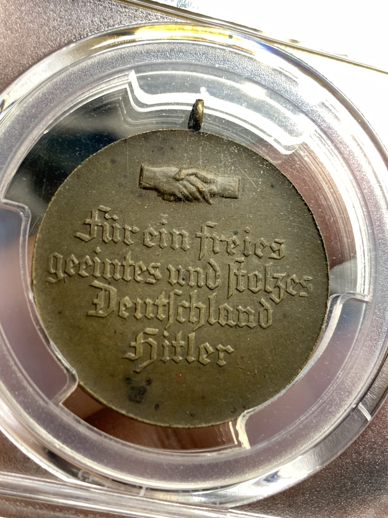 《竞宝斋》第180场-周日，周一2场 (全场包邮) PCGS-MS64 德国 1933年 第三帝国小胡子与兴登堡30mm铜章 PCGS冠军分 顶级分数，绝无仅有的藏品，经典难以复刻