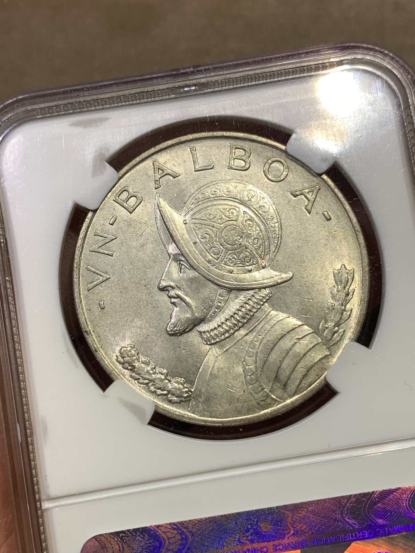 《竞宝斋》第180场-周日，周一2场 (全场包邮) CNCS MS63 巴拿马1947年1巴波亚银币