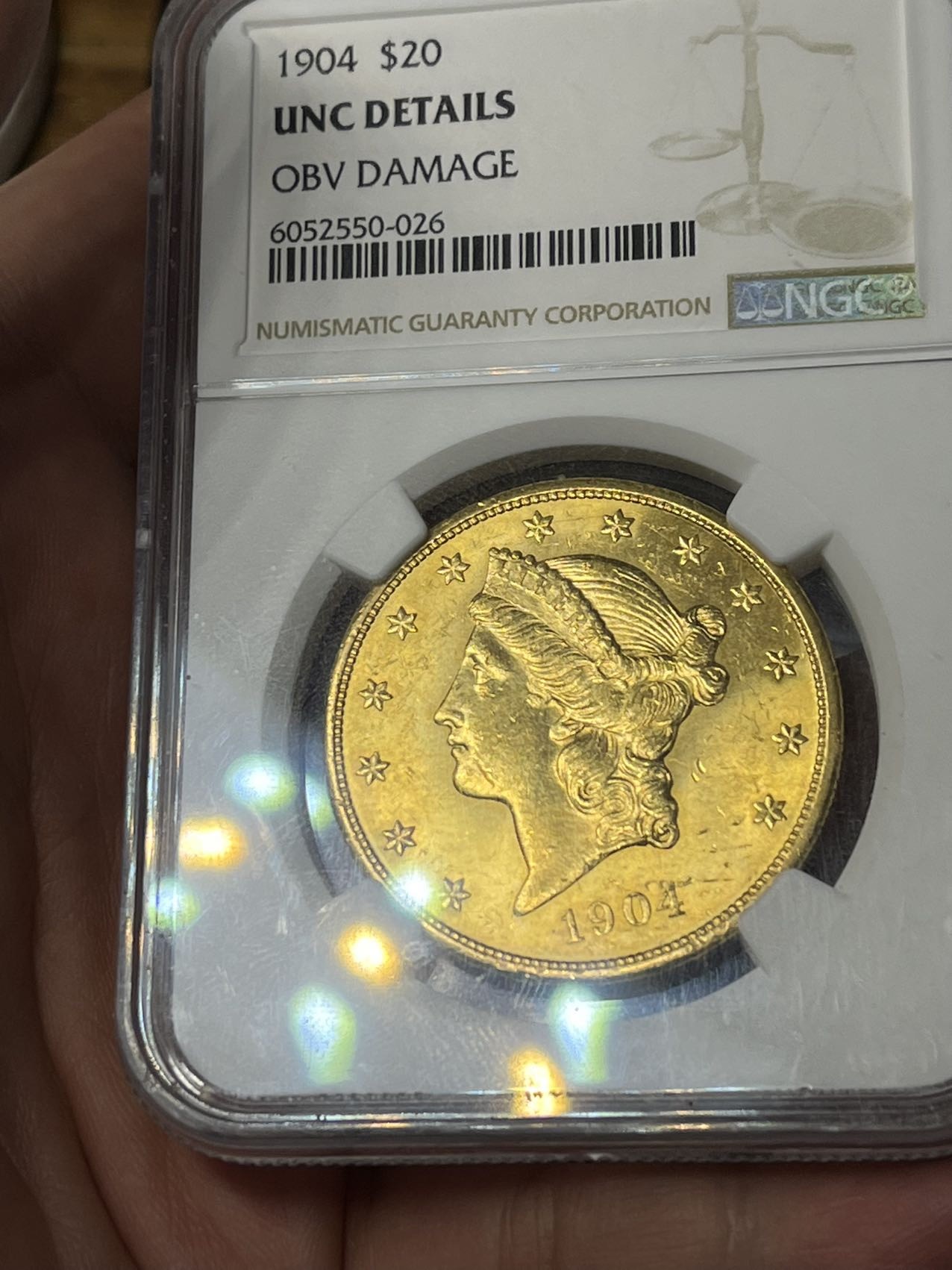 NGC美国1904年自由女神20美元大金币，此币严评状态超好，未流通的翘楚，33.43克，900金 古今中外金币银币银元银毫徽章爱好者礼物 感兴趣的话点“我想要”和我私聊吧～