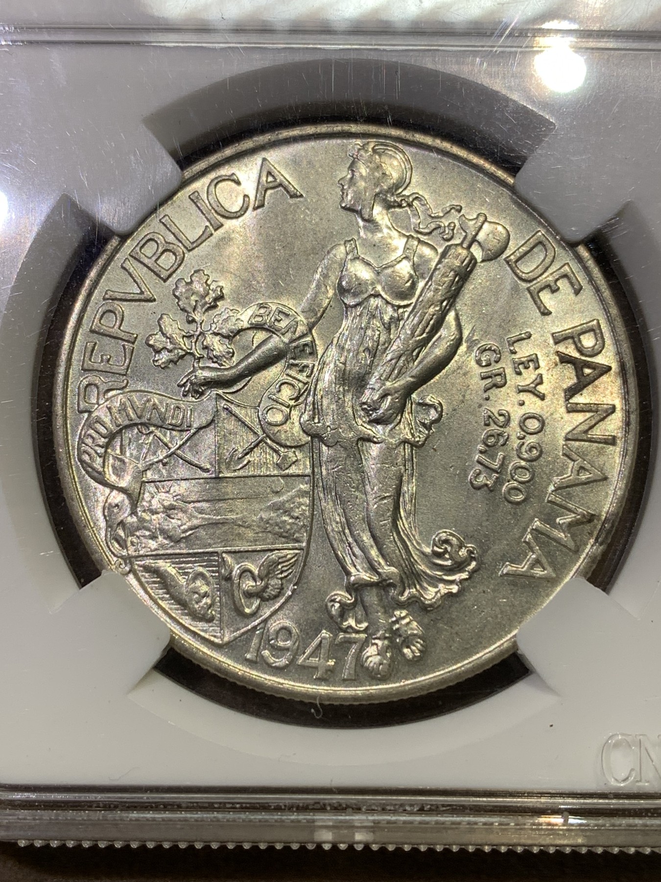 《竞宝斋》第180场-周日，周一2场 (全场包邮) CNCS MS63 巴拿马1947年1巴波亚银币