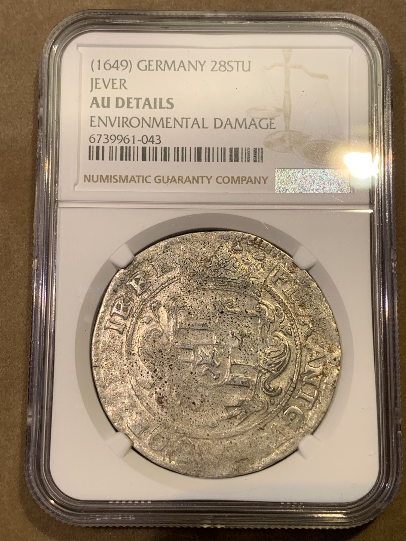 《竞宝斋》第180场-周日，周一2场 (全场包邮) NGC AUD 德国1649 杰弗斐迪南三世 28S 银币 少见品种