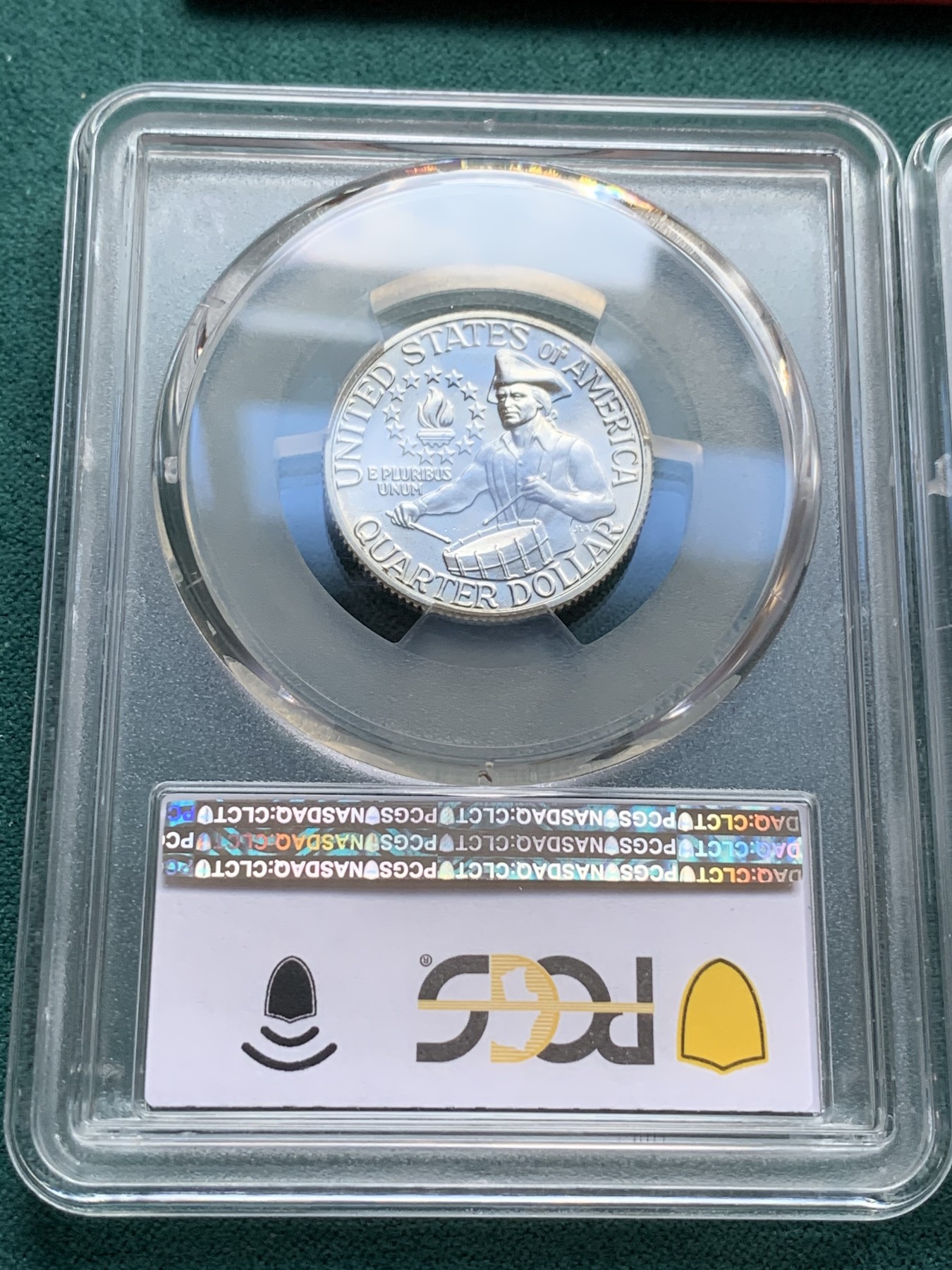 《竞宝斋》第180场-周日，周一2场 (全场包邮) 3枚一组 PCGS MS65-66 美国建国300周年纪念银币一组三枚，银币少见 带袋子 高分