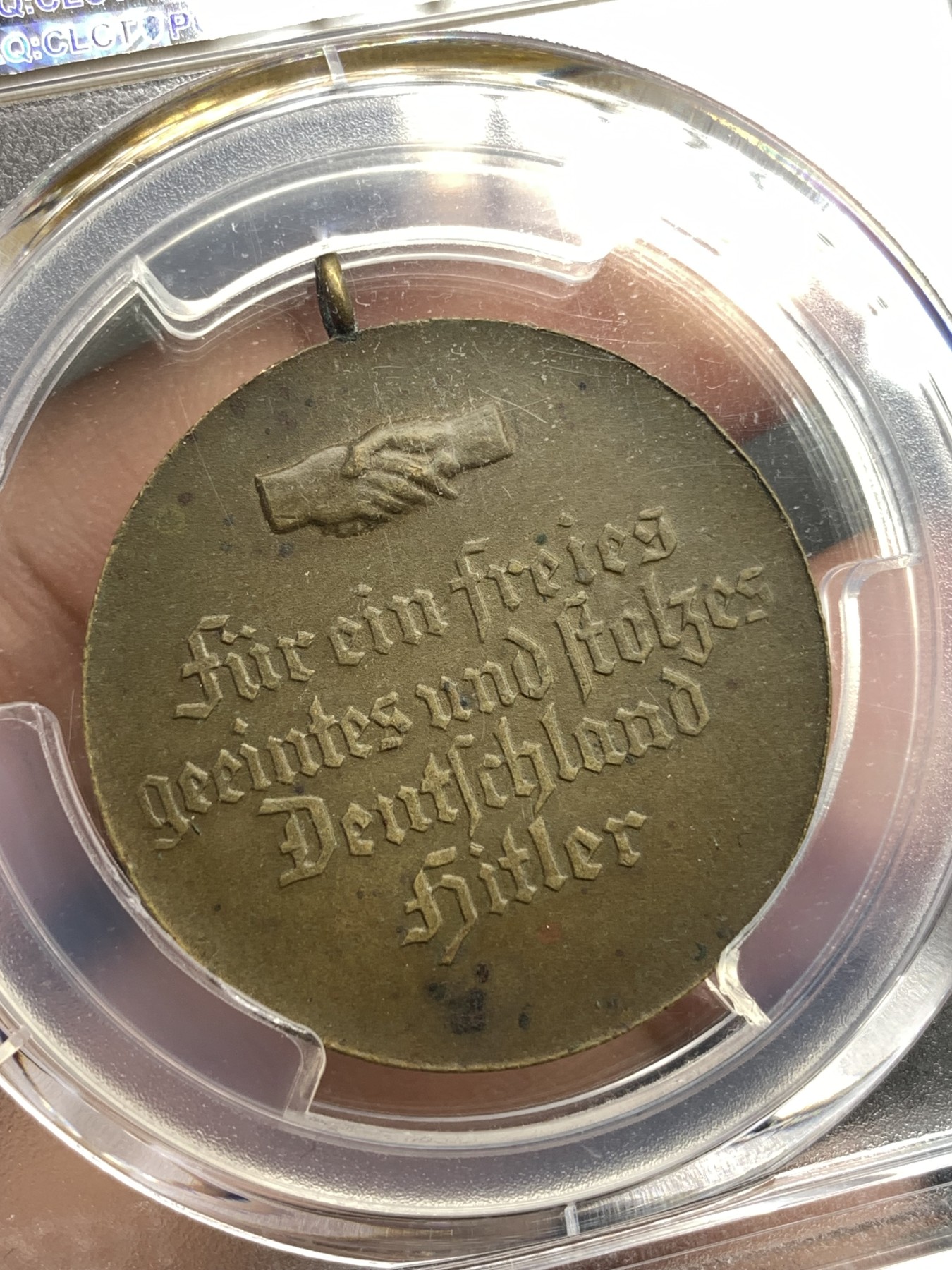 《竞宝斋》第180场-周日，周一2场 (全场包邮) PCGS-MS64 德国 1933年 第三帝国小胡子与兴登堡30mm铜章 PCGS冠军分 顶级分数，绝无仅有的藏品，经典难以复刻