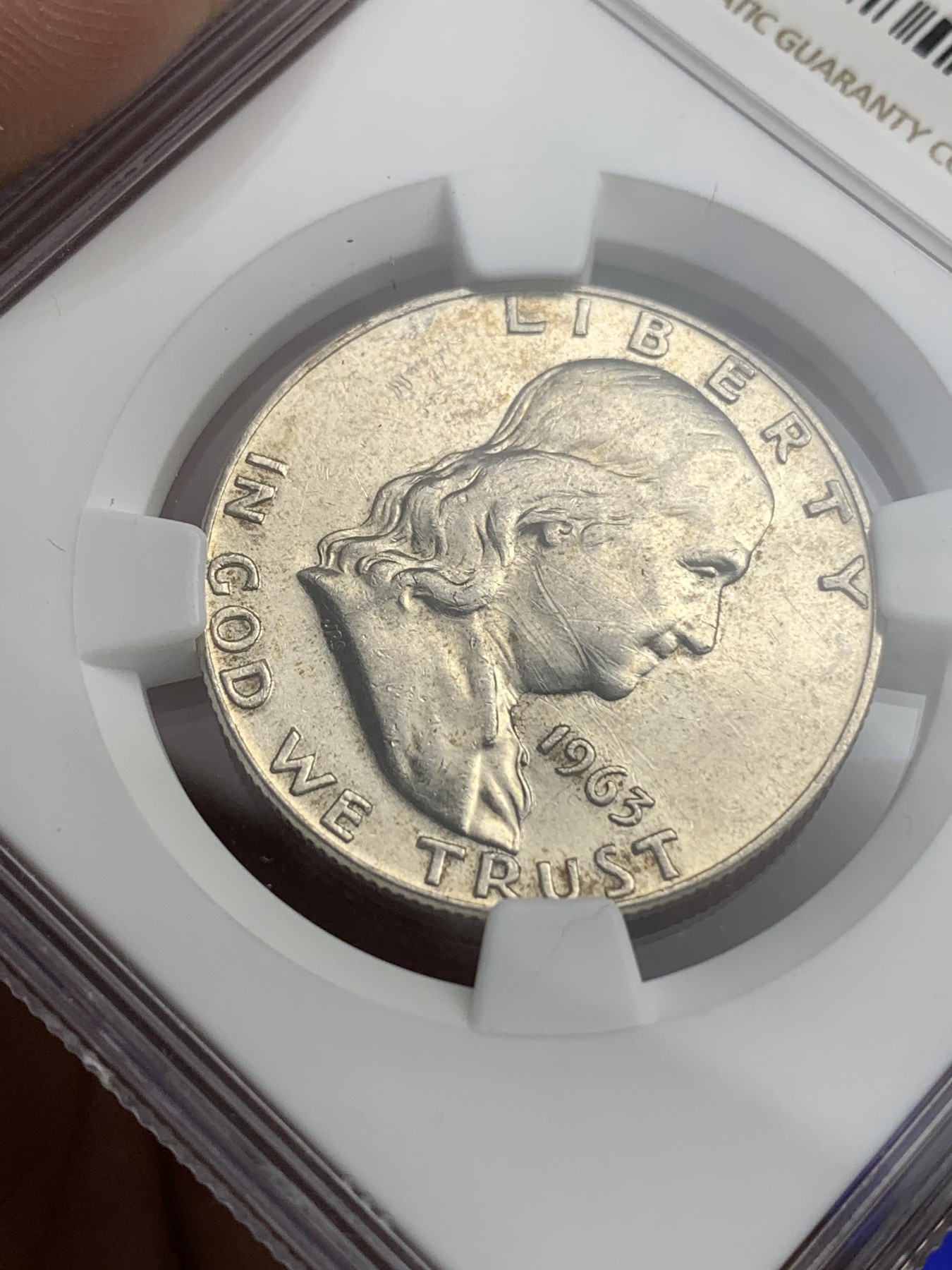 《竞宝斋》第180场-周日，周一2场 (全场包邮) NGC AUD 1963 美国富兰克林 半美元银币