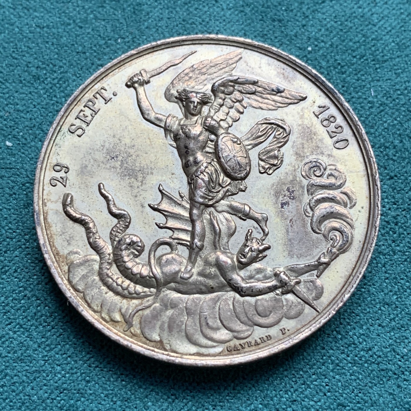 《竞宝斋》第180场-周日，周一2场 (全场包邮) 法国1820年亨利五世诞生光边铜章，30克，38mm