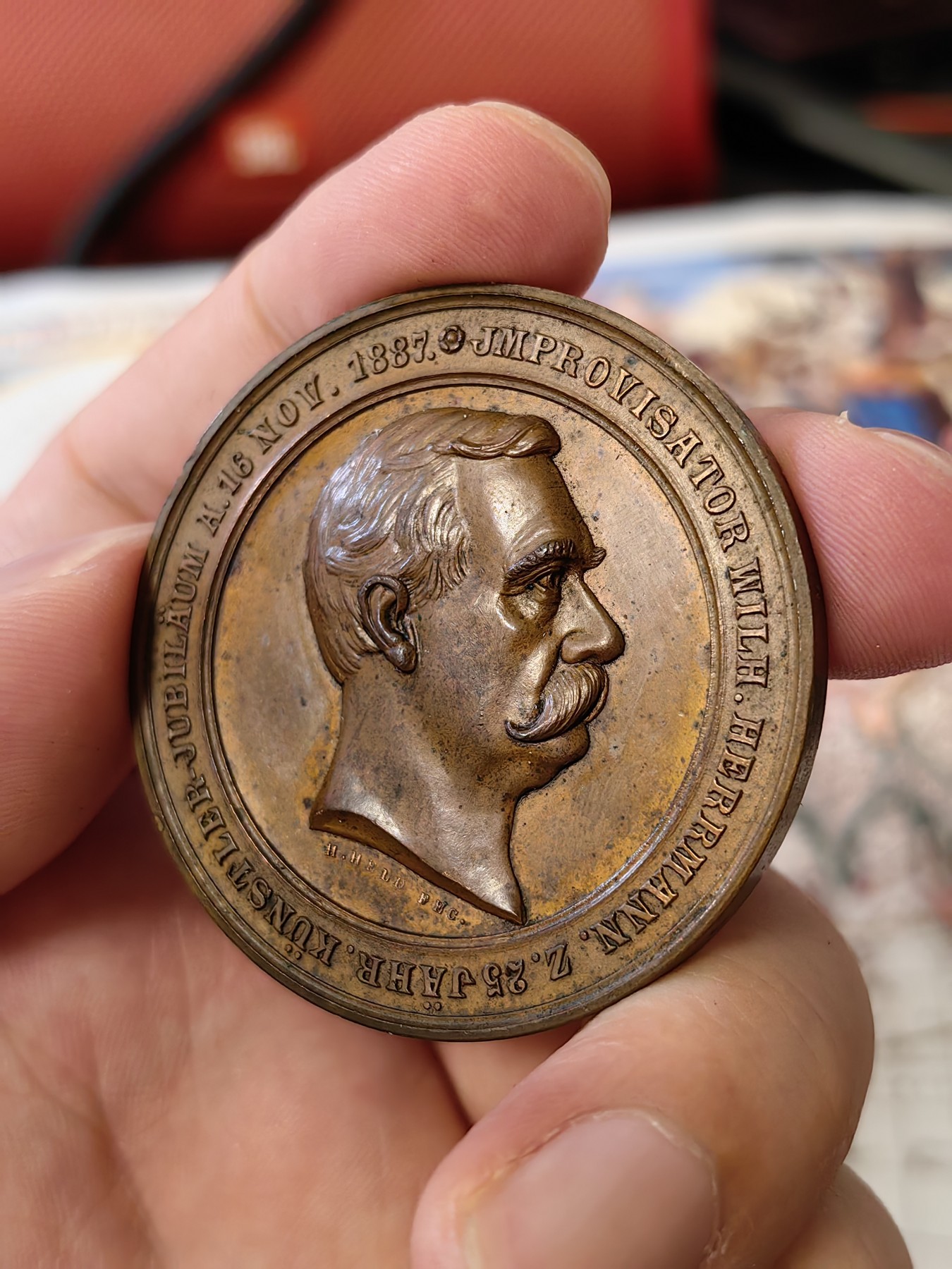 橡树集藏-006场 海纳百川 1887德国人物纪念大铜章  三女神高浮雕 人物刻画十分惊喜 包浆美