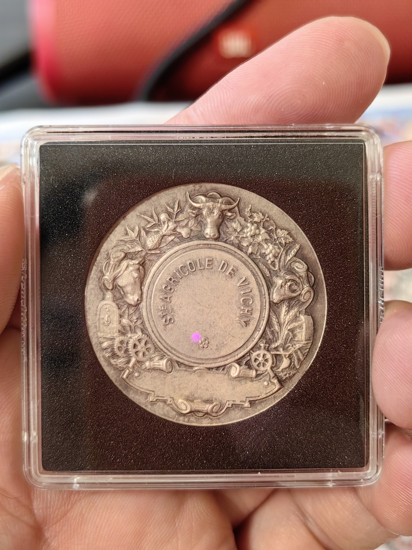 橡树集藏-006场 海纳百川 1880年左右法国镀银章 园艺培植 朦胧化艺术处理 品相极佳 赠送灯塔保护盒