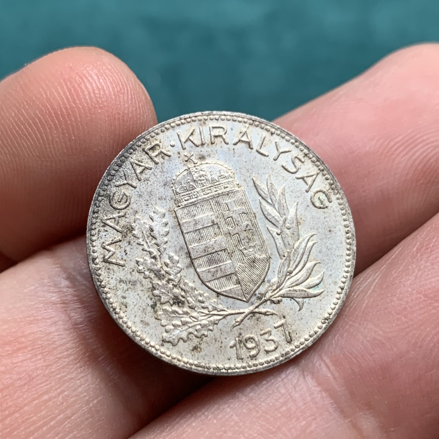 《竞宝斋》第180场-周日，周一2场 (全场包邮) 匈牙利1937年1潘戈银币