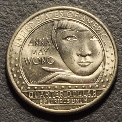 0起1加-纯粹捡漏拍-212散币银币加场 - 美国2022年25分美国杰出女性演员黄柳霜纪念币