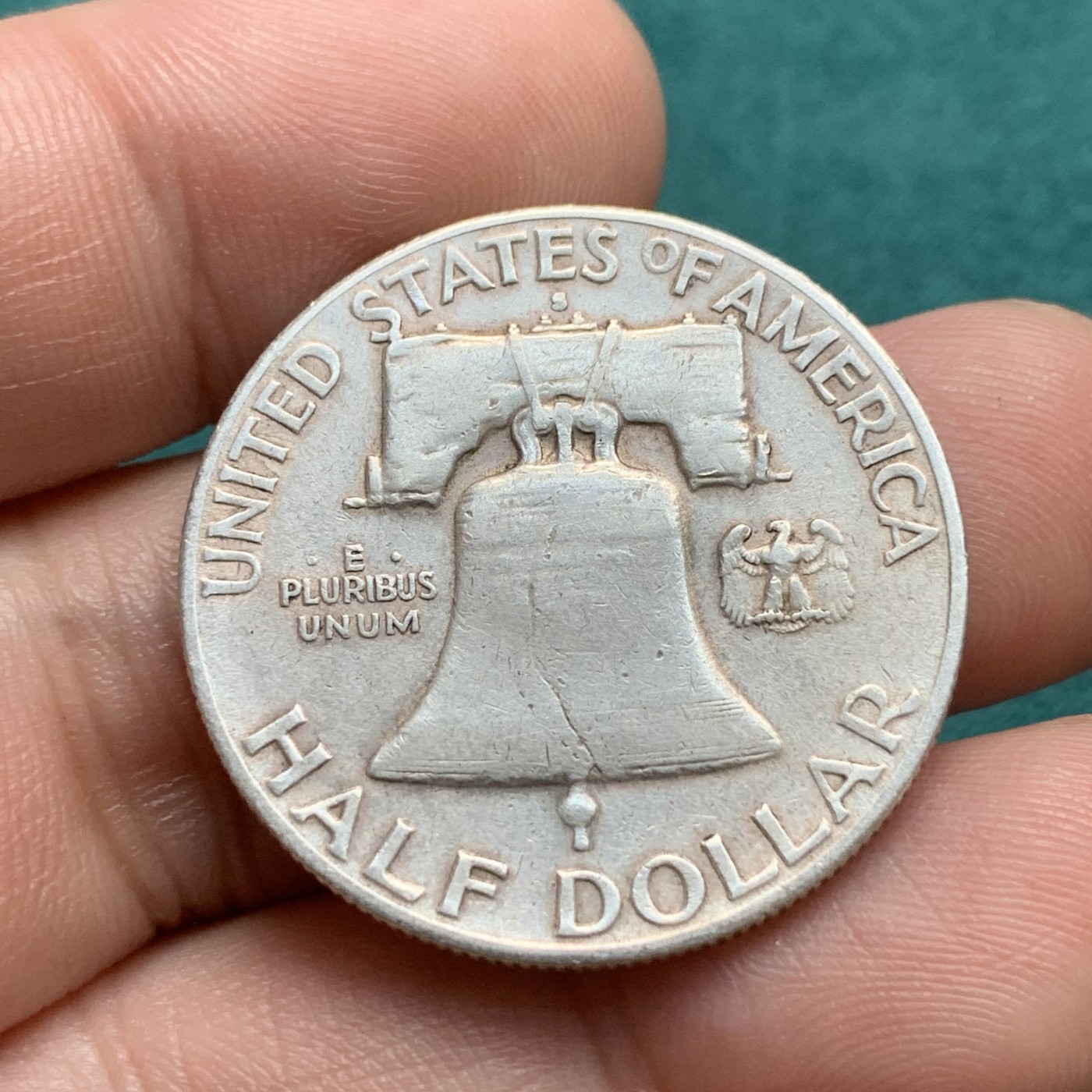 《竞宝斋》第180场-周日，周一2场 (全场包邮) 美国富兰克林1949年半圆银币