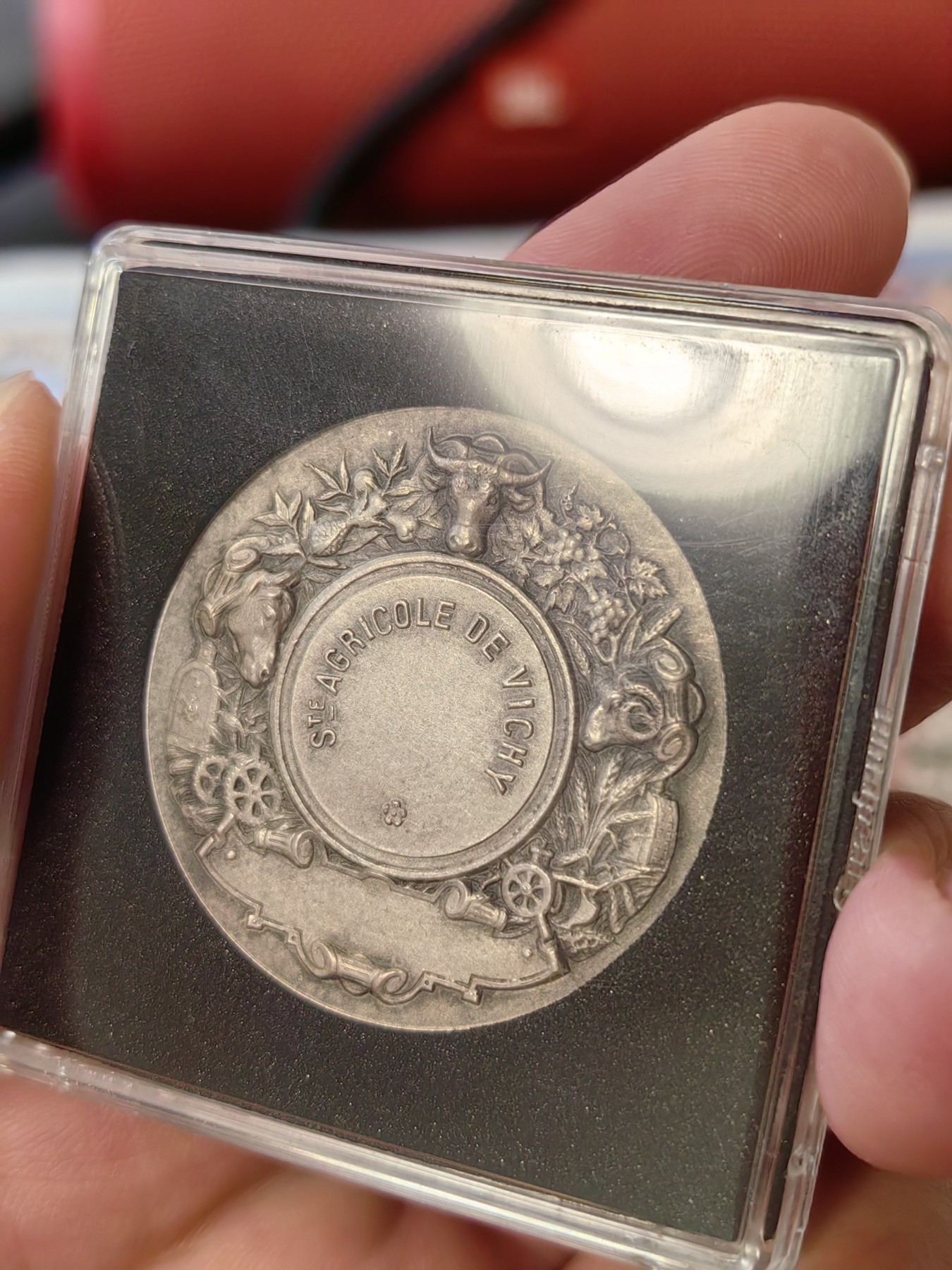 橡树集藏-006场 海纳百川 1880年左右法国镀银章 园艺培植 朦胧化艺术处理 品相极佳 赠送灯塔保护盒