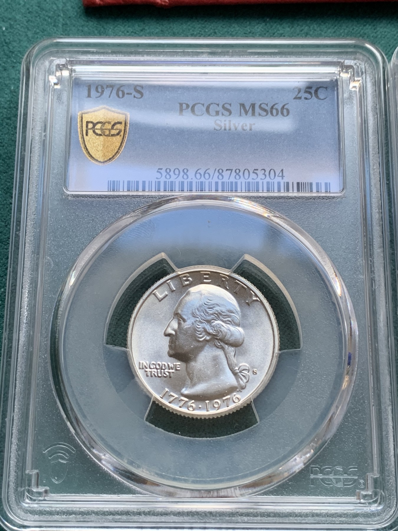 《竞宝斋》第180场-周日，周一2场 (全场包邮) 3枚一组 PCGS MS65-66 美国建国300周年纪念银币一组三枚，银币少见 带袋子 高分