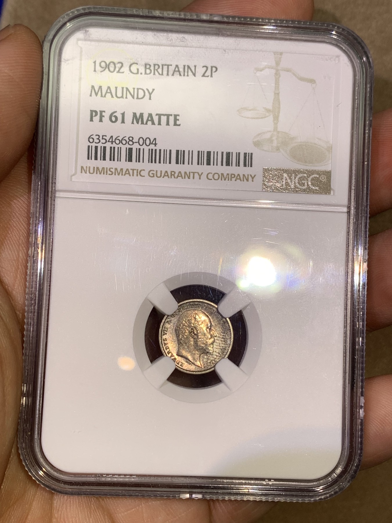 《竞宝斋》第180场-周日，周一2场 (全场包邮) 4枚一组 NGC PF61-64 MATTE 英国1902 爱德华七世 洗脚币 包浆好 MATTE 难得