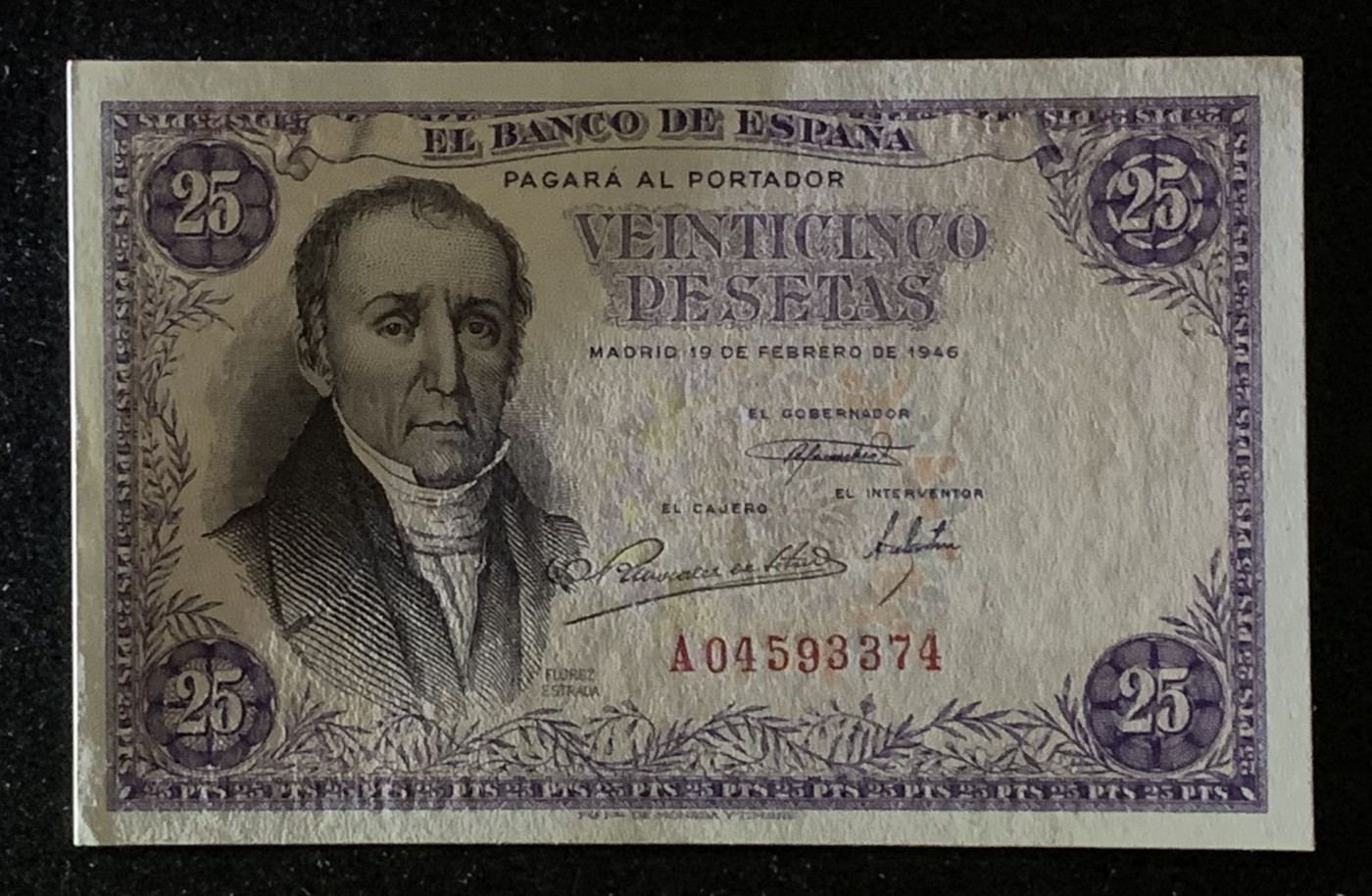 紫瑗钱币——第306期拍卖 西班牙 1946年 埃斯特拉达 25比塞塔 UNC