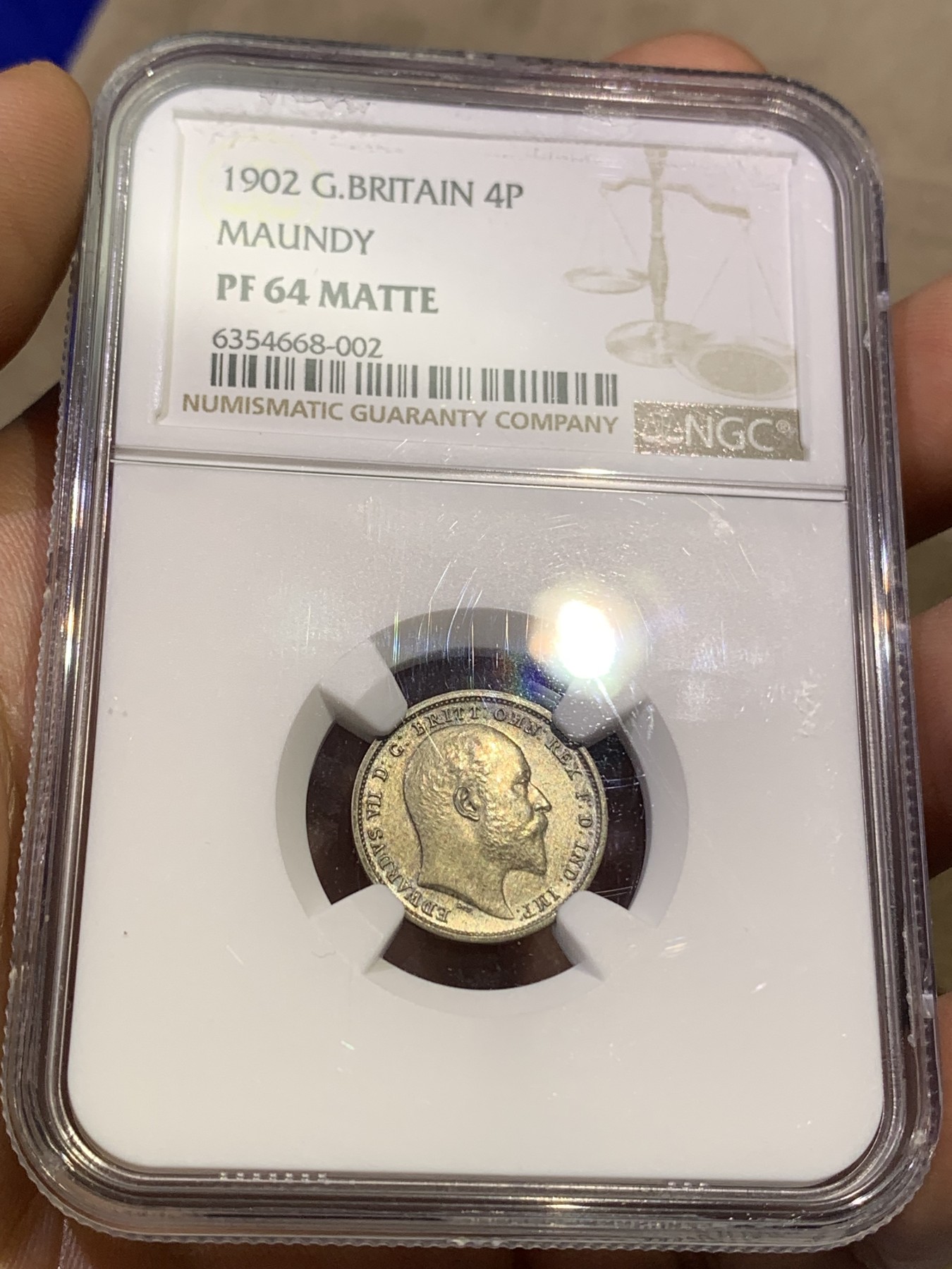 《竞宝斋》第180场-周日，周一2场 (全场包邮) 4枚一组 NGC PF61-64 MATTE 英国1902 爱德华七世 洗脚币 包浆好 MATTE 难得