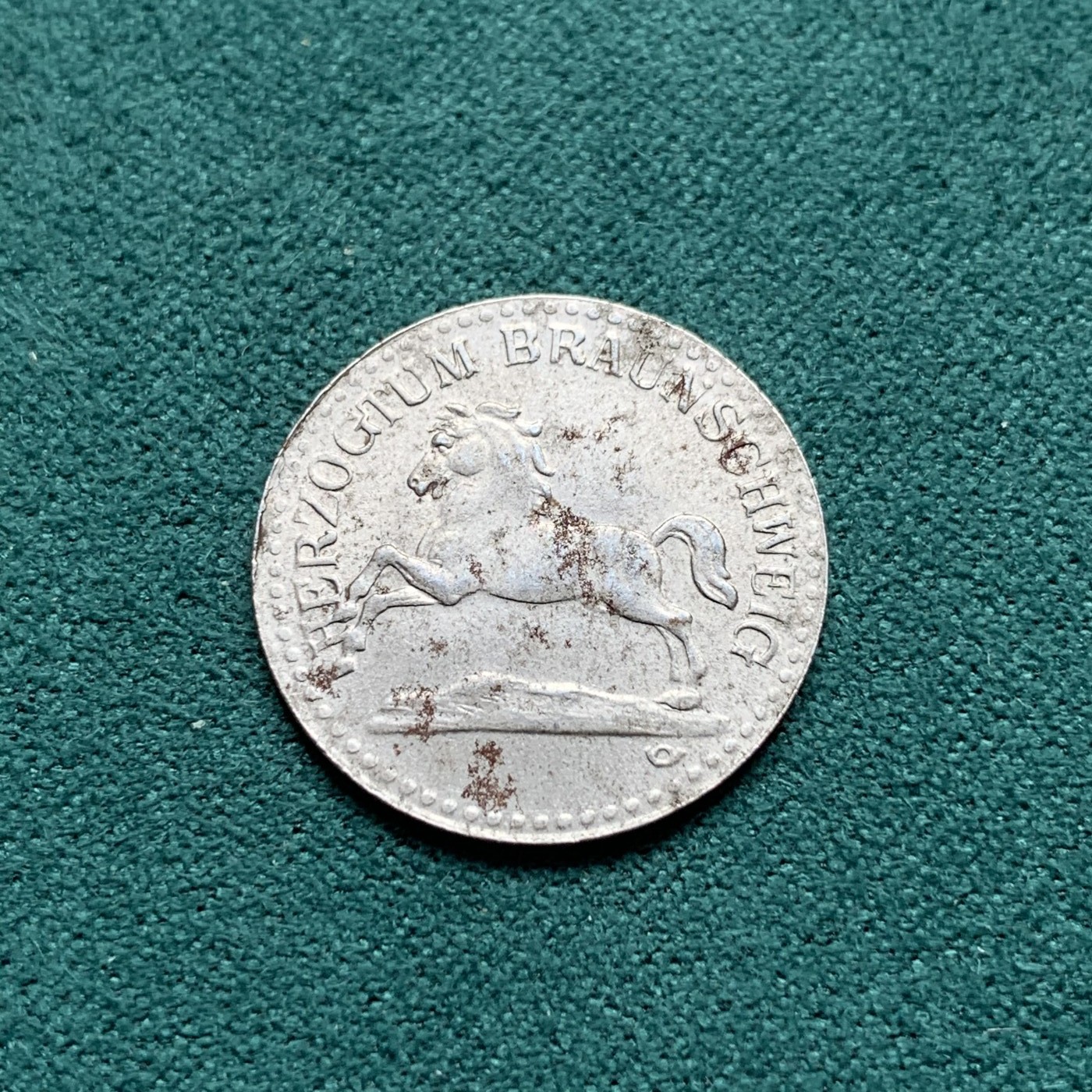 《竞宝斋》第180场-周日，周一2场 (全场包邮) 德国1920年紧急时期10芬尼铁币 奔马不错