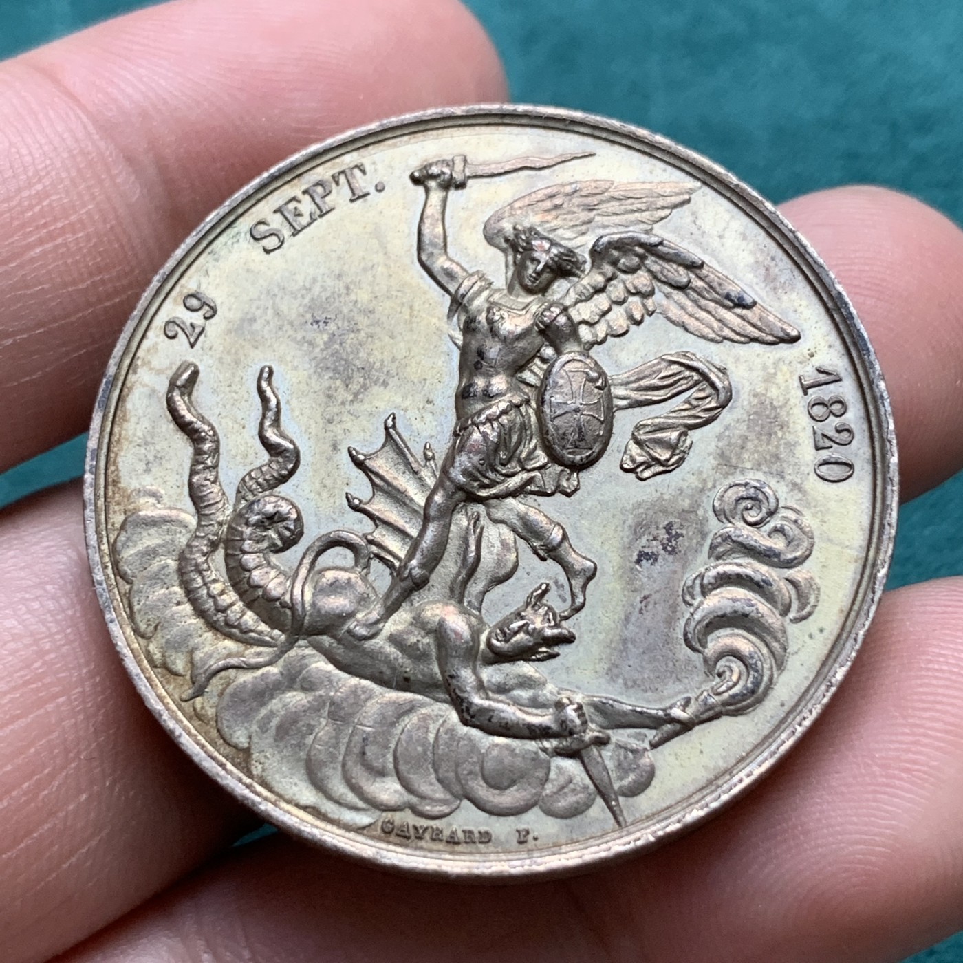 《竞宝斋》第180场-周日，周一2场 (全场包邮) 法国1820年亨利五世诞生光边铜章，30克，38mm