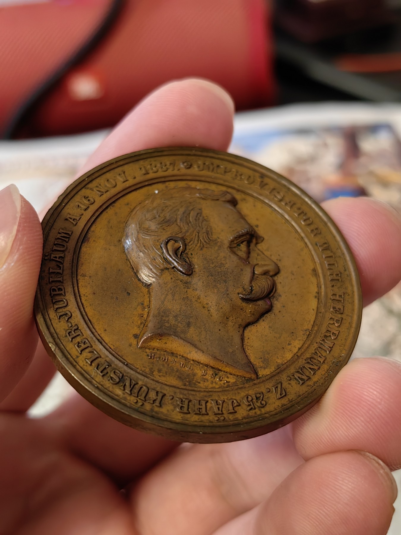 橡树集藏-006场 海纳百川 1887德国人物纪念大铜章  三女神高浮雕 人物刻画十分惊喜 包浆美