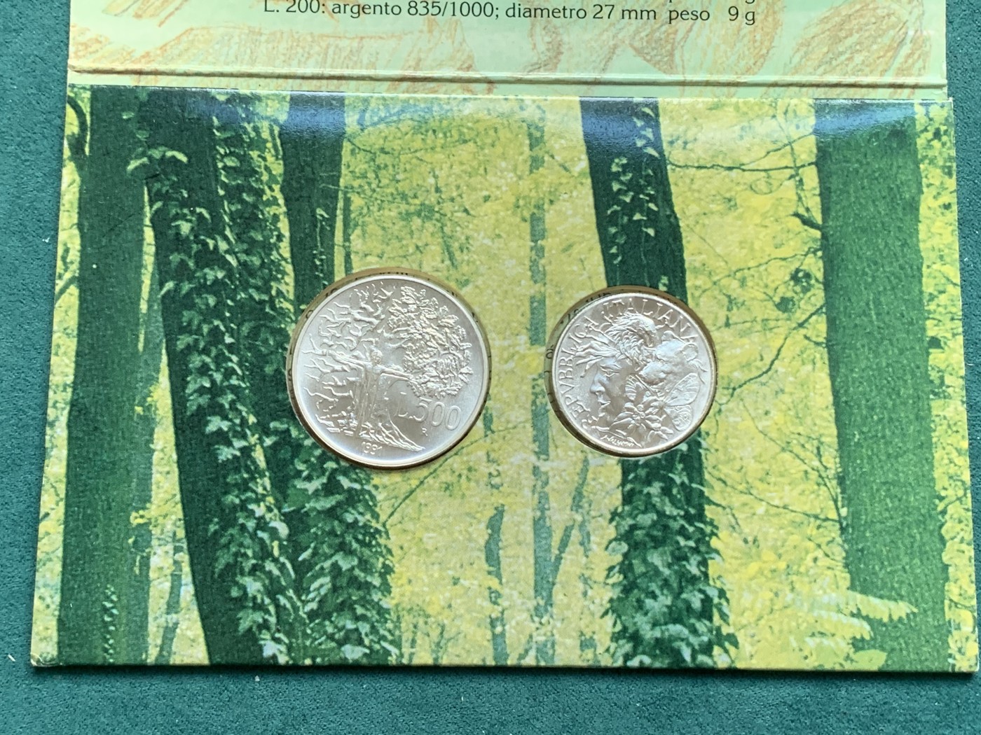 《竞宝斋》第180场-周日，周一2场 (全场包邮) 意大利，1991，花神2枚一套原装银币