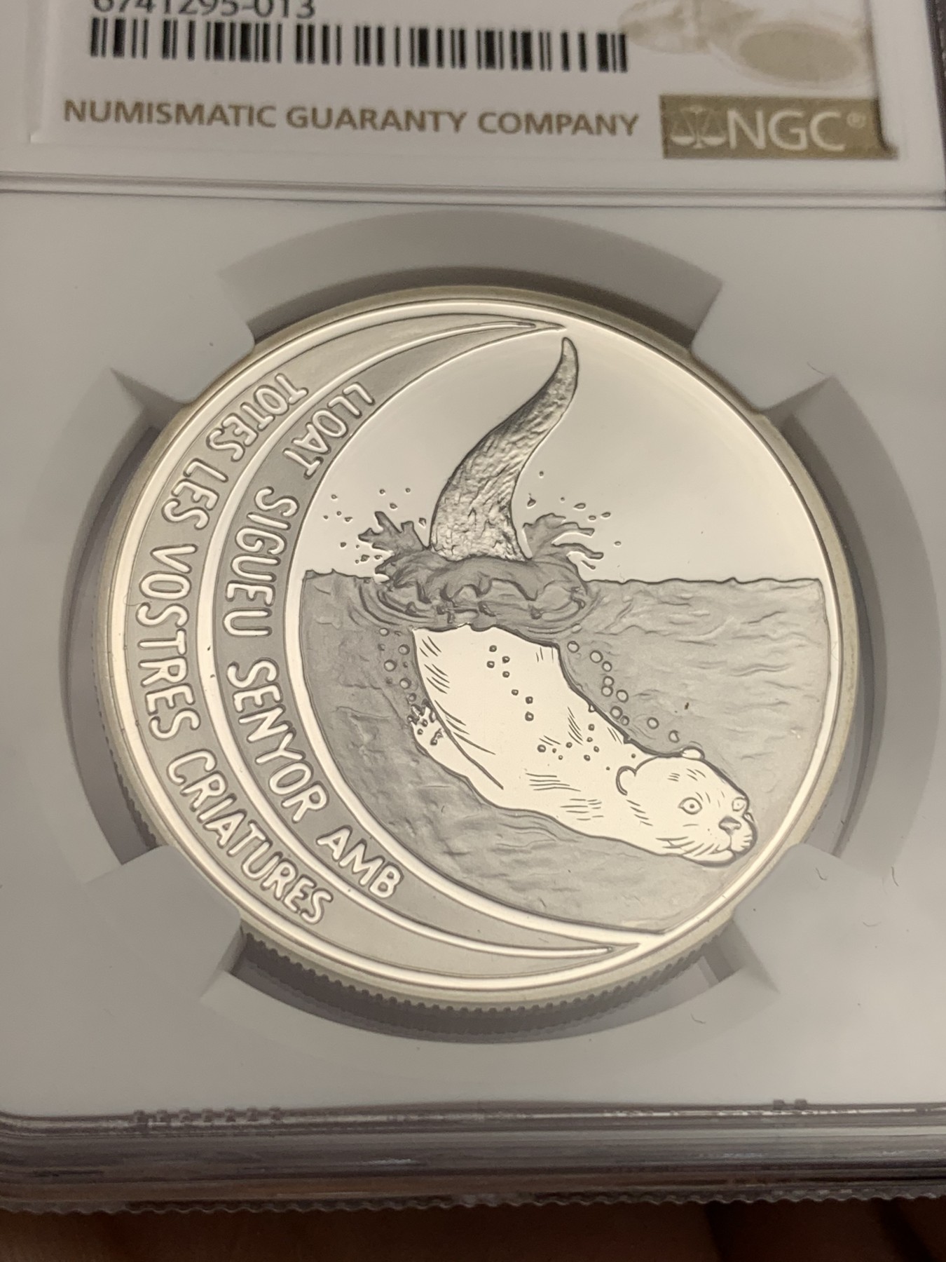 《竞宝斋》第180场-周日，周一2场 (全场包邮) NGC 冠军分PF 69uc 安道尔1996年动物系列10第纳尔大银币 裸币都200+了，冠军分一步到位