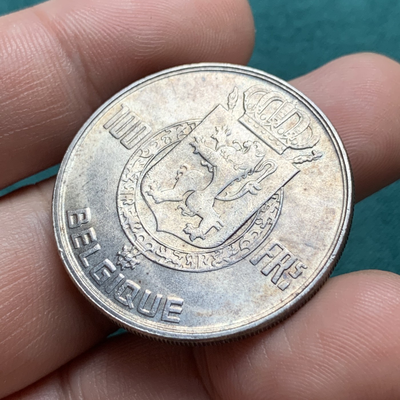 《竞宝斋》第180场-周日，周一2场 (全场包邮) 比利时1950年四皇100法郎银币