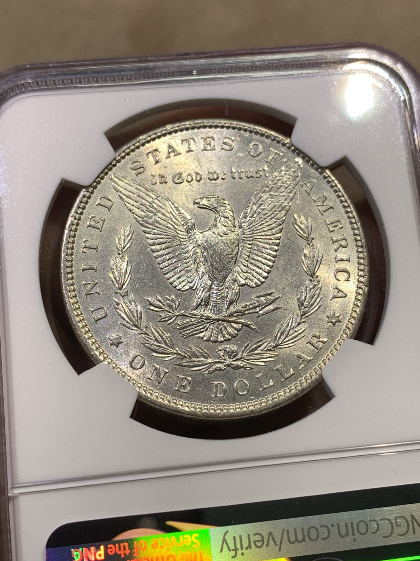 《竞宝斋》第180场-周日，周一2场 (全场包邮) NGC-AU58 1896年美国摩根银元