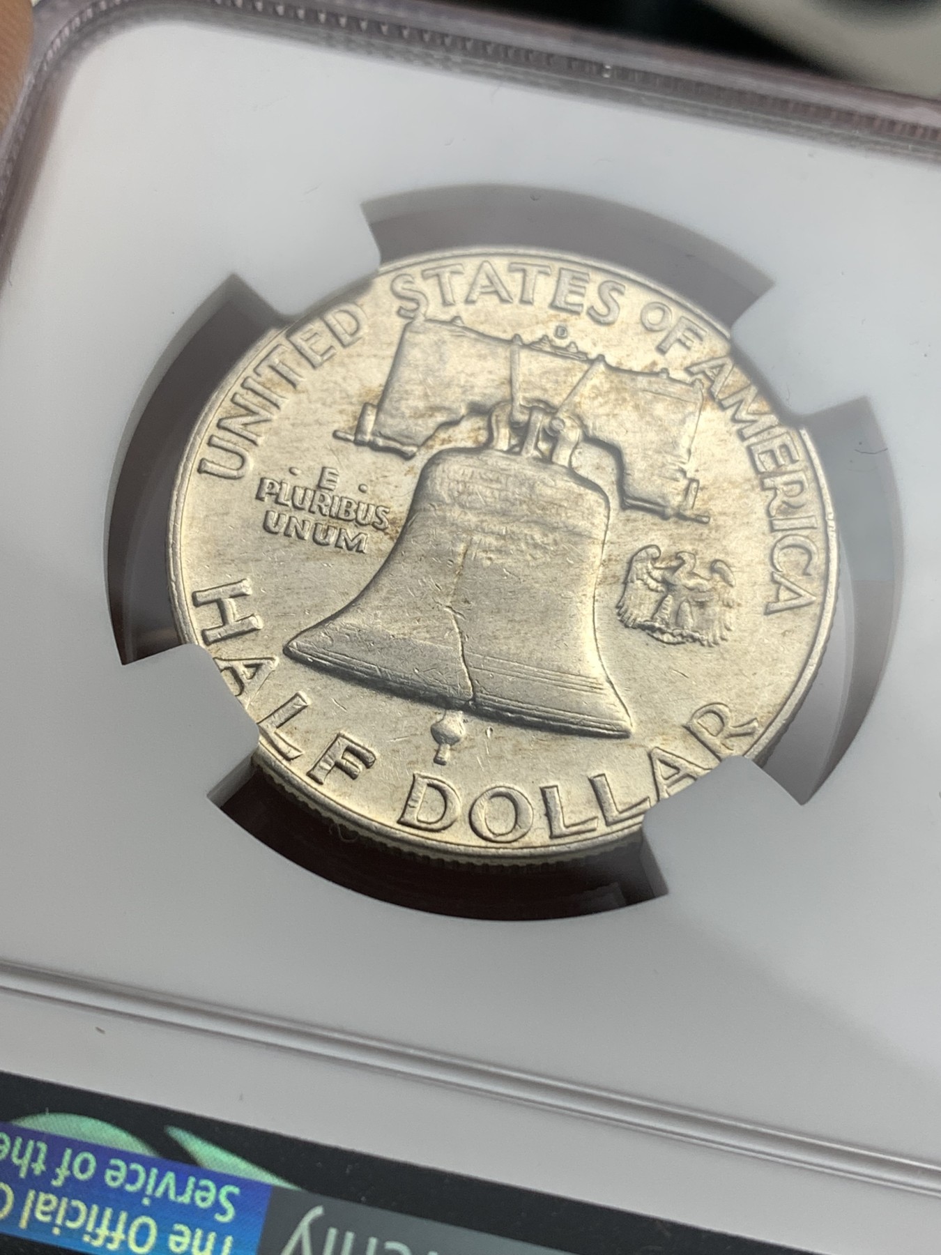 《竞宝斋》第180场-周日，周一2场 (全场包邮) NGC AUD 1963 美国富兰克林 半美元银币