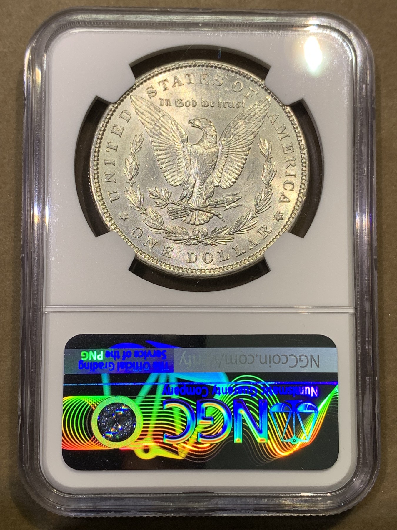 《竞宝斋》第180场-周日，周一2场 (全场包邮) NGC-AU58 1896年美国摩根银元