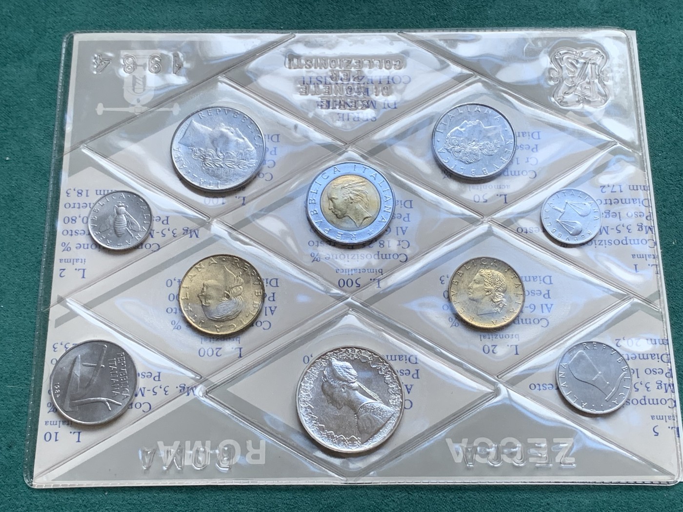 《竞宝斋》第180场-周日，周一2场 (全场包邮) 意大利，1984，普制套币 含帆船银币