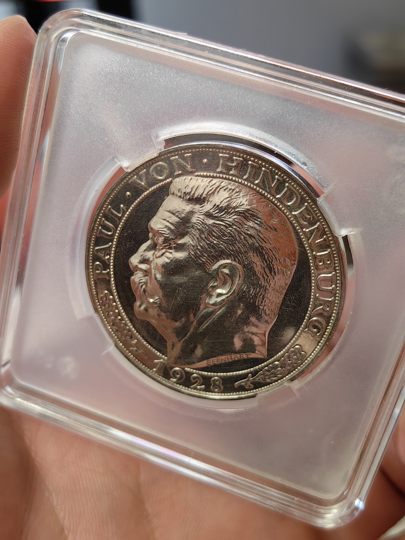 橡树集藏-006场 海纳百川 1927 兴登堡大寿5马克银章 较少伯恩哈特型 SP品质 镜面底板 有评级潜力