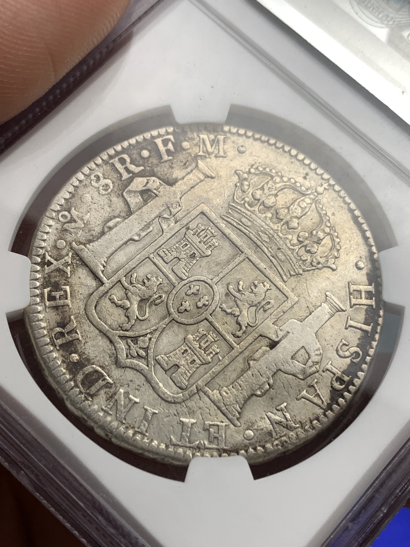 《竞宝斋》第180场-周日，周一2场 (全场包邮) NGC–VFD 墨西哥 1784年卡洛斯三世双柱银币。