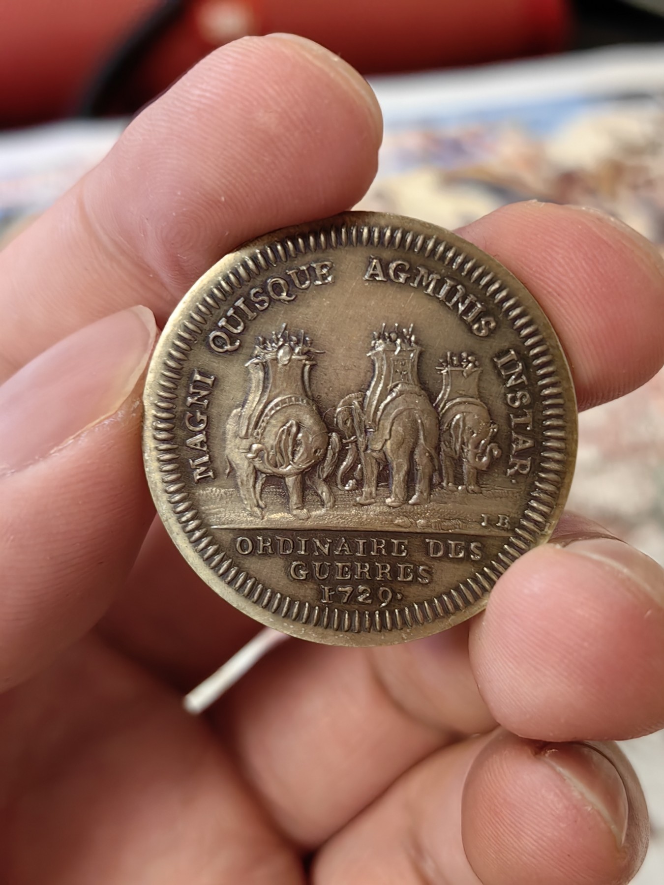 橡树集藏-006场 海纳百川 1729年法国银章 路易十五 战争大象 丰饶角边铭