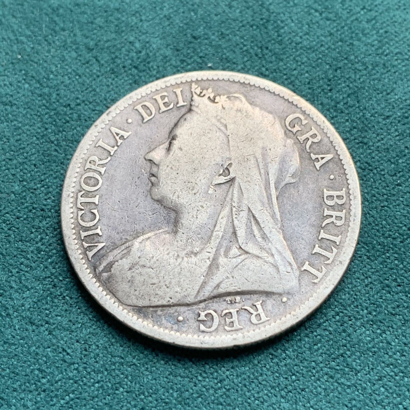 《竞宝斋》第180场-周日，周一2场 (全场包邮) 英国 1896年 披纱版 半克朗银币