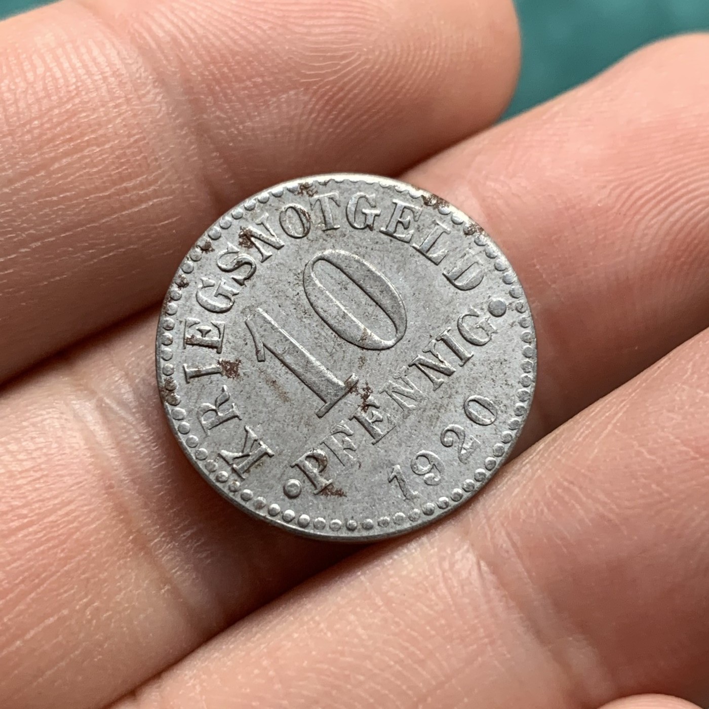 《竞宝斋》第180场-周日，周一2场 (全场包邮) 德国1920年紧急时期10芬尼铁币 奔马不错