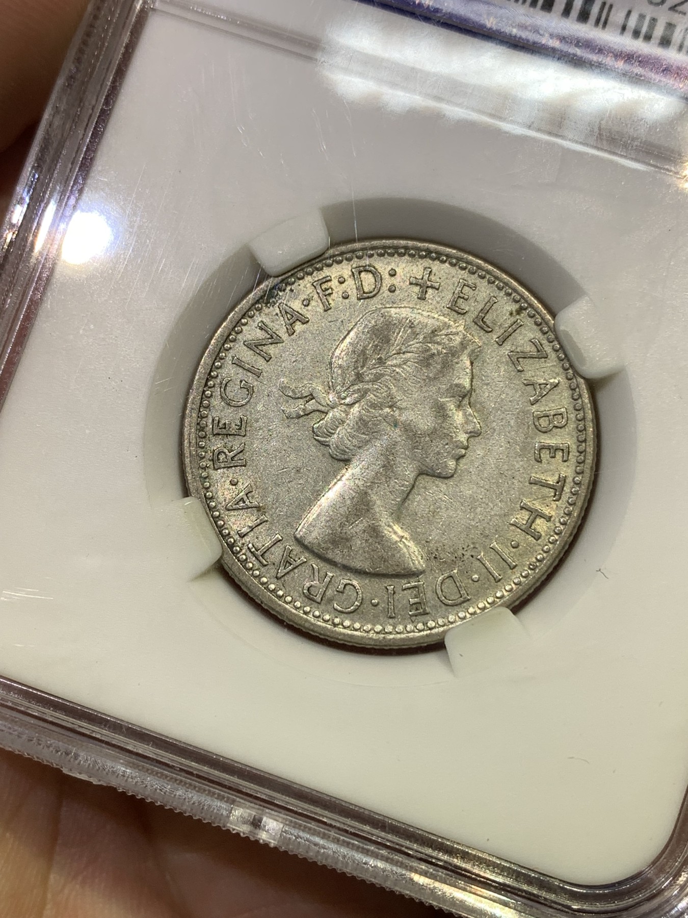 《竞宝斋》第180场-周日，周一2场 (全场包邮) CNCS AU50 澳大利亚1954伊丽莎白二世1佛罗林银币