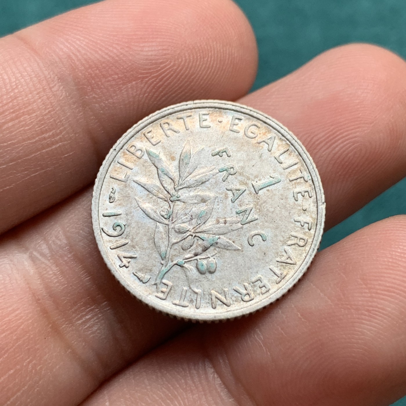 《竞宝斋》第180场-周日，周一2场 (全场包邮) 法国1914年播种女神1法郎银币