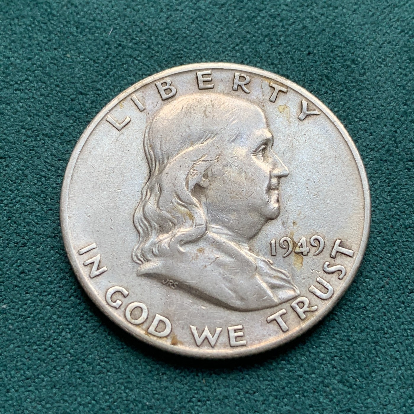 《竞宝斋》第180场-周日，周一2场 (全场包邮) 美国富兰克林1949年半圆银币