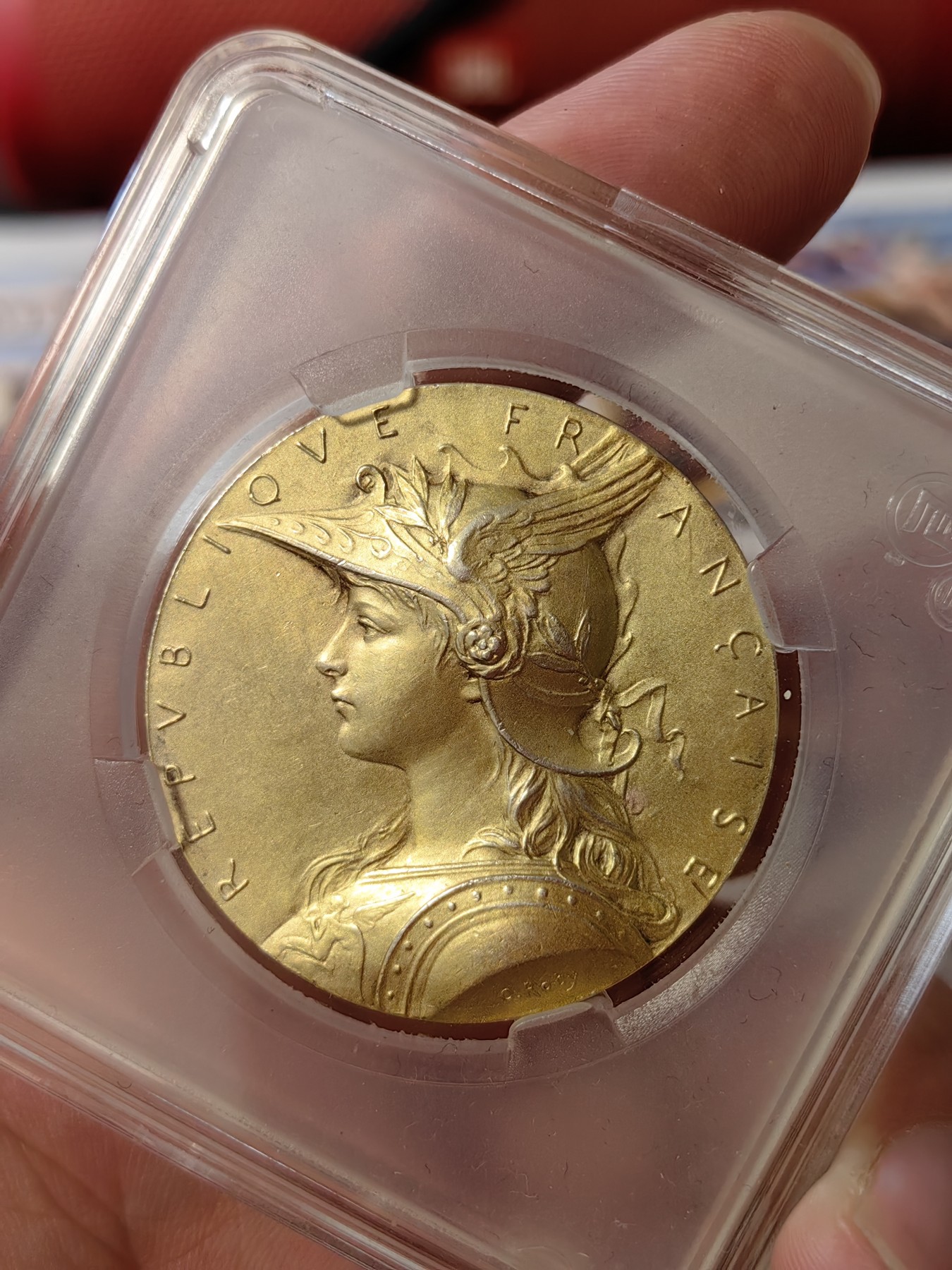 橡树集藏-006场 海纳百川 法国玛丽安娜戎装内政部切肩版银镀金章  直径：36mm  重量： 边铭：20.5gr 丰饶角加银标