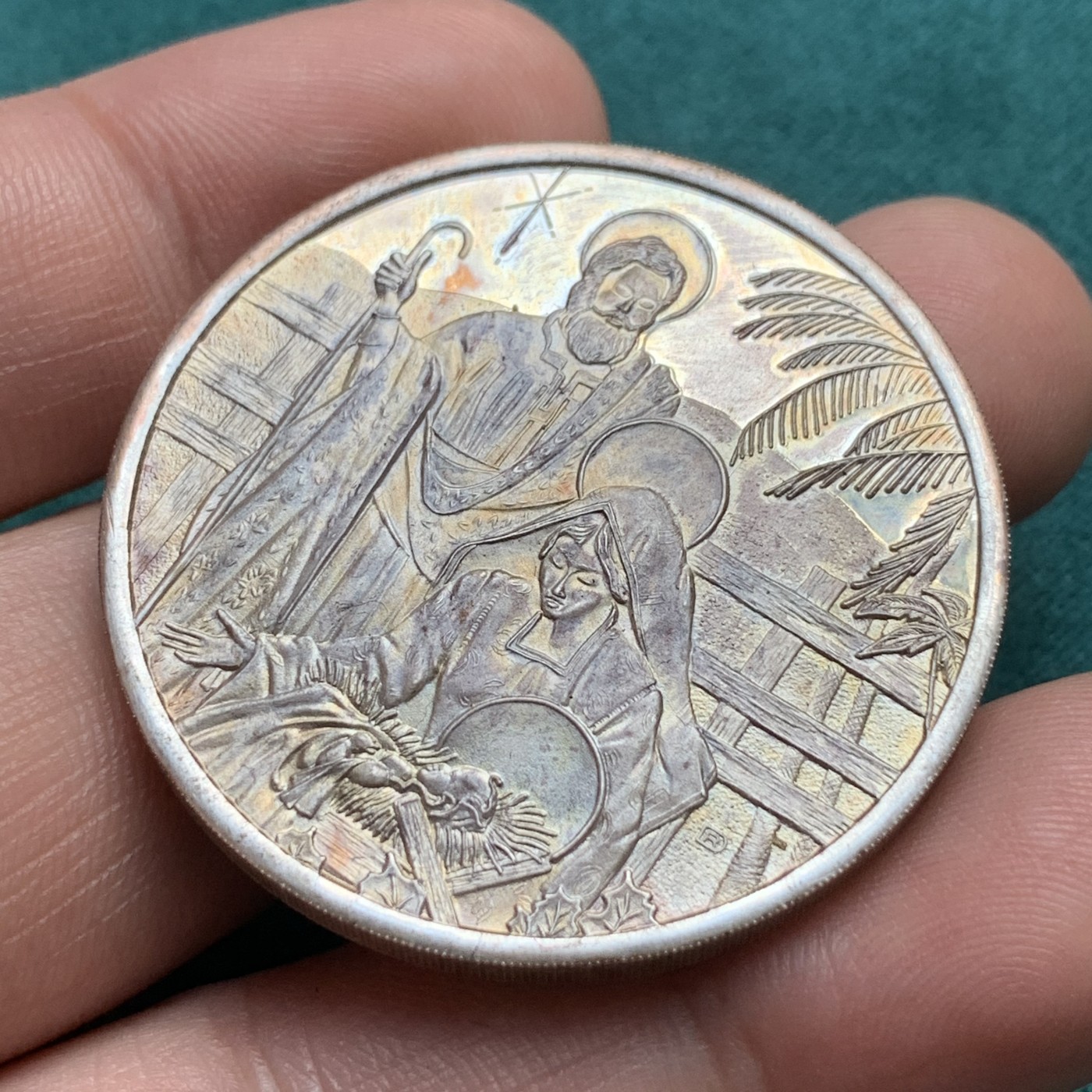 《竞宝斋》第180场-周日，周一2场 (全场包邮) 1992年 宗教银章 999银 一盎司 31.1克