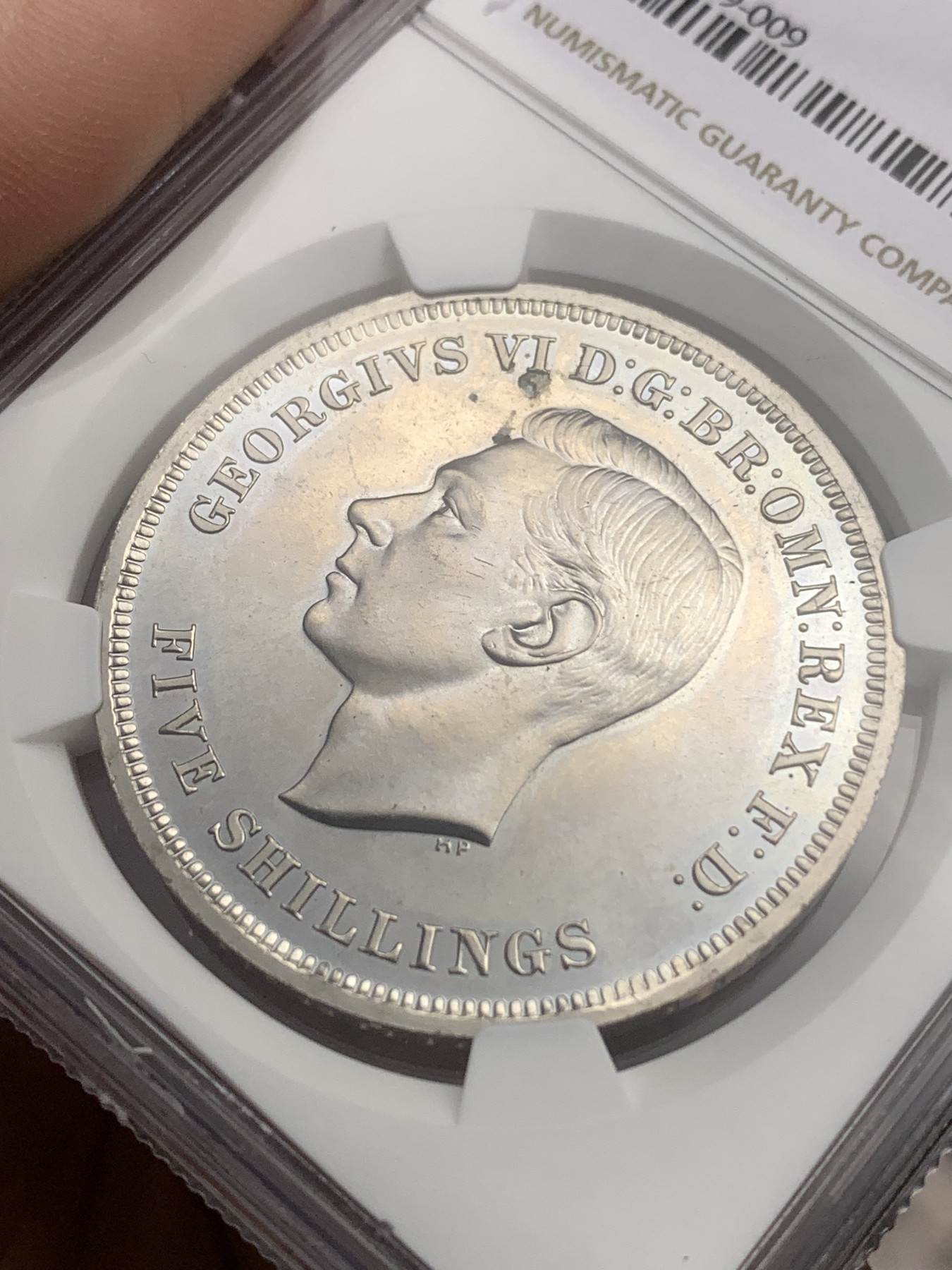 《竞宝斋》第180场-周日，周一2场 (全场包邮) NGC-PL62 英国 1951年 1克朗 乔治六世 最后的马剑 PL底板 品相好 非常靓