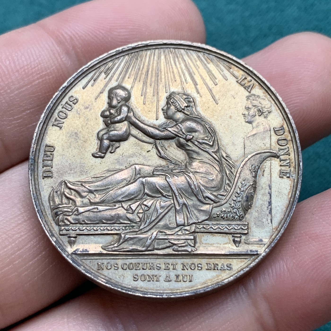 《竞宝斋》第180场-周日，周一2场 (全场包邮) 法国1820年亨利五世诞生光边铜章，30克，38mm