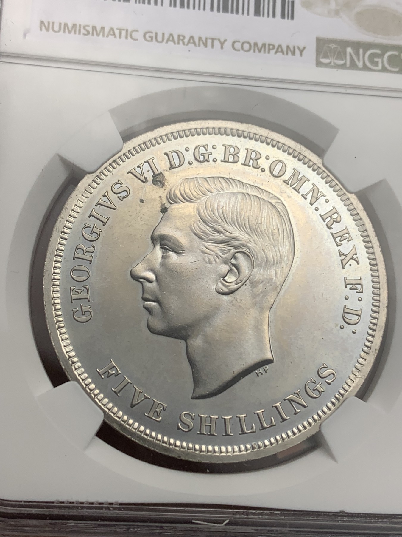 《竞宝斋》第180场-周日，周一2场 (全场包邮) NGC-PL62 英国 1951年 1克朗 乔治六世 最后的马剑 PL底板 品相好 非常靓