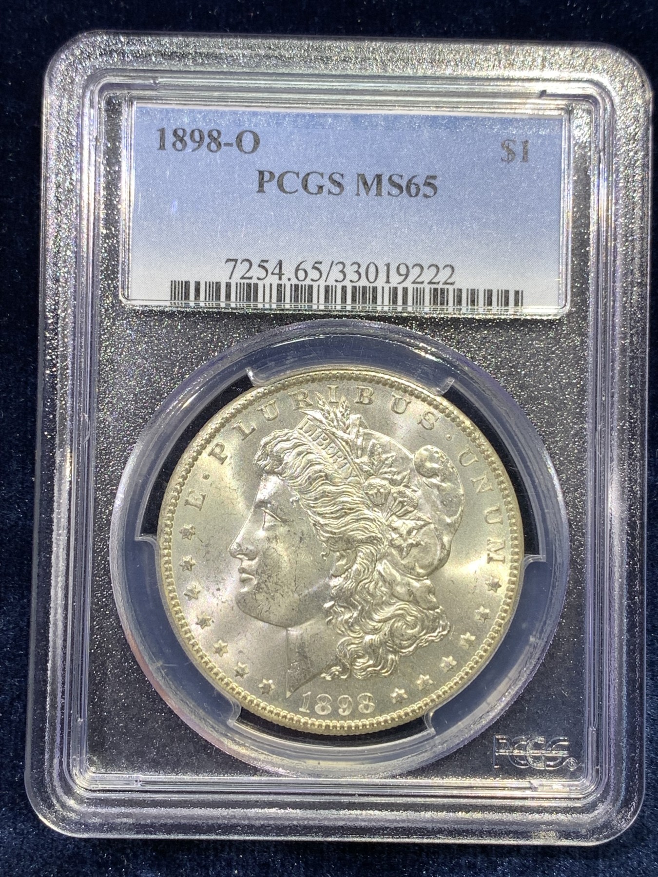 《竞宝斋》第180场-周日，周一2场 (全场包邮) PCGS-MS65 美国 1898-O 摩根银元