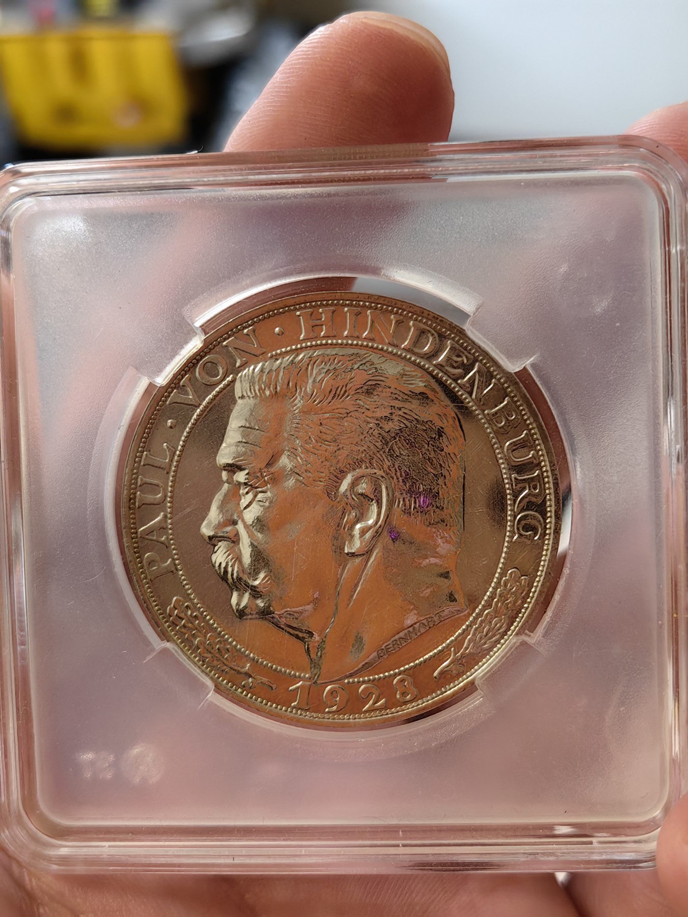 橡树集藏-006场 海纳百川 1927 兴登堡大寿5马克银章 较少伯恩哈特型 SP品质 镜面底板 有评级潜力